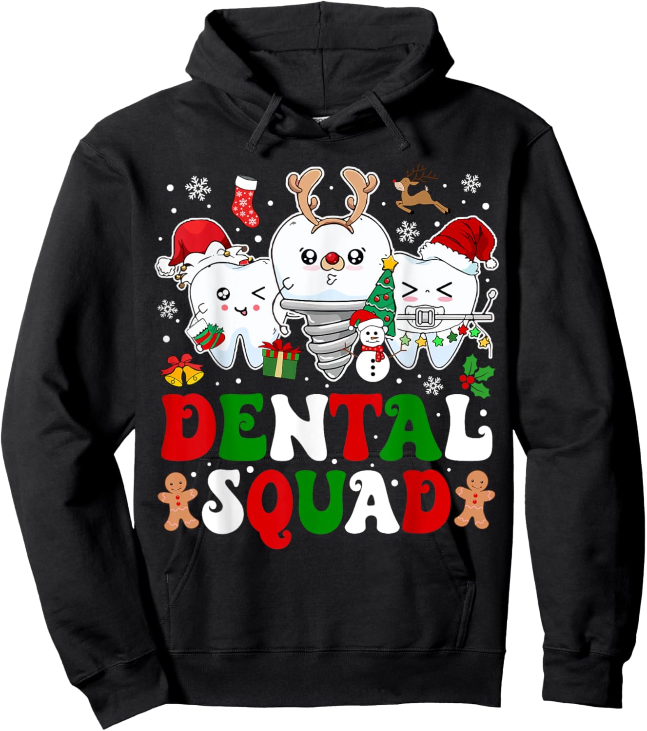 Dental Squad Dental Dentist Christmas Dental Assistant Hoodie - Hoodie | Black