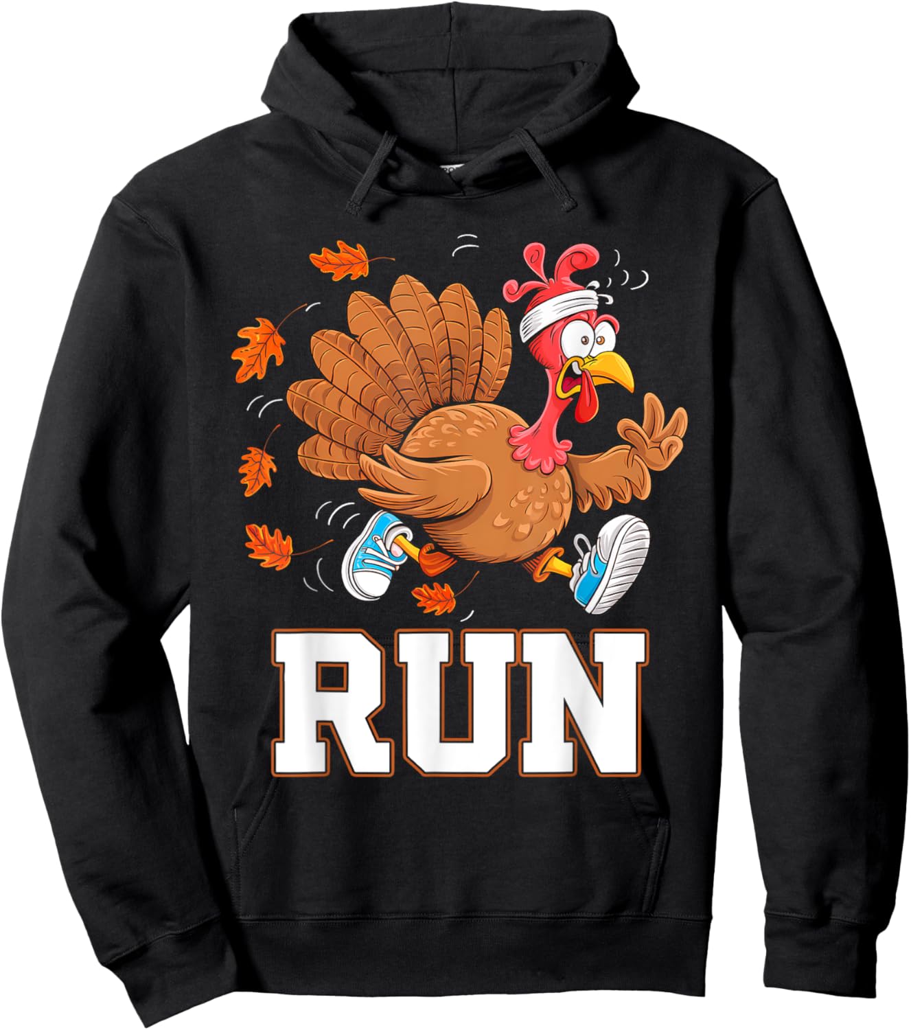 Turkey Run Thanksgiving Running Turkey Trot Costume Hoodie - Hoodie | Black