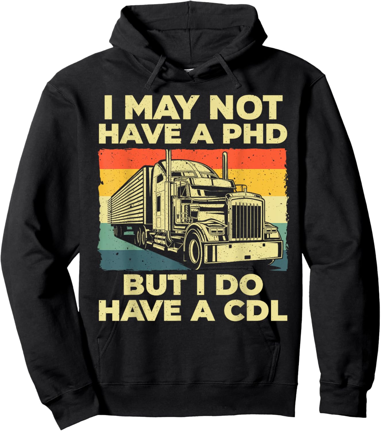 Funny CDL Trucker Design Women Semi Truck Driver CDL Hoodie - Hoodie | Black