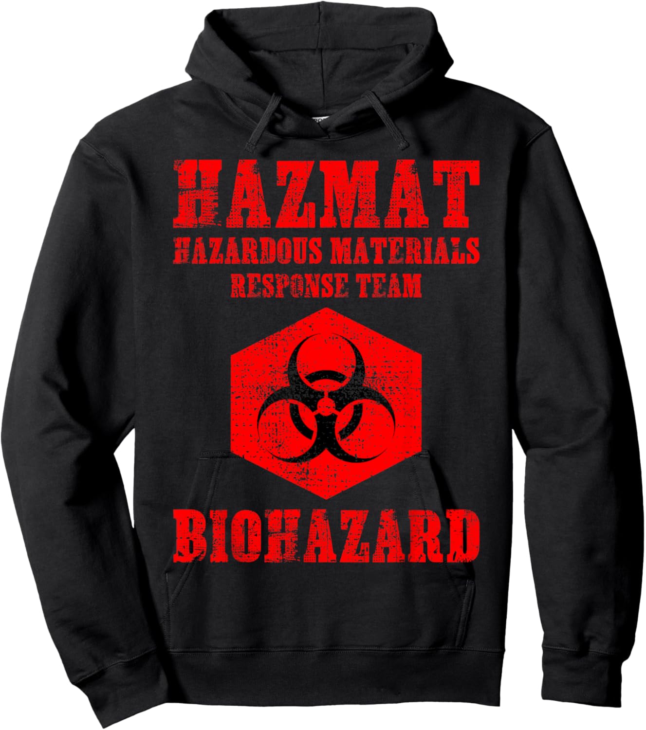 Hazardous Material Hazmat Response Team Grunge Biohazard Hoodie - Hoodie | Black