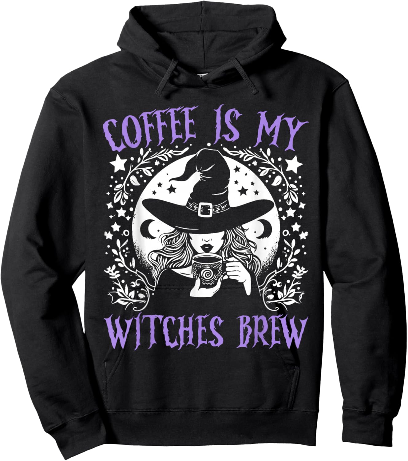 Coffee Is My Witches Brew Retro Halloween Witch Brew Hoodie - Hoodie | Black