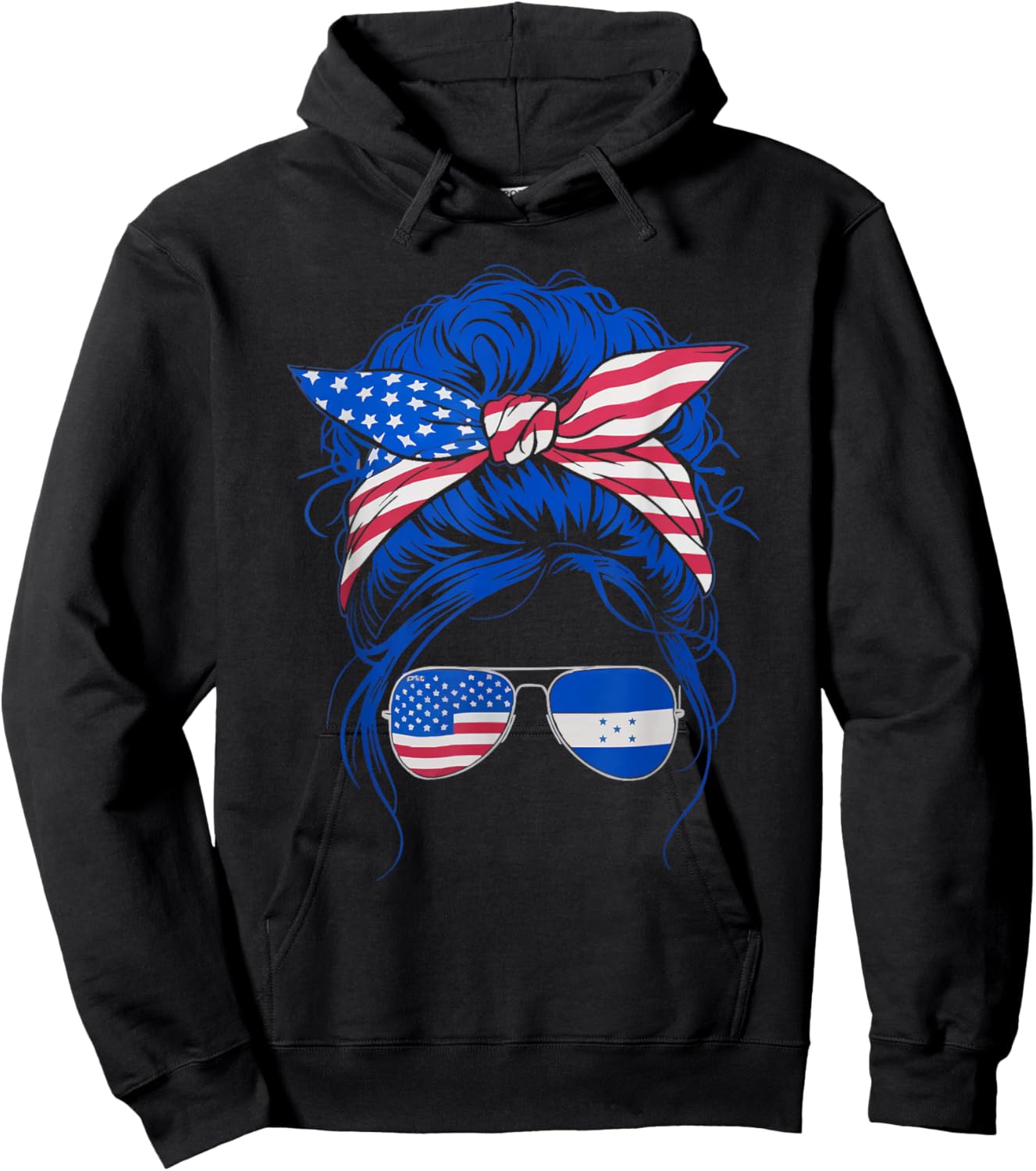 Half American Half Honduran USA Flag Honduras America Hoodie - Hoodie | Black