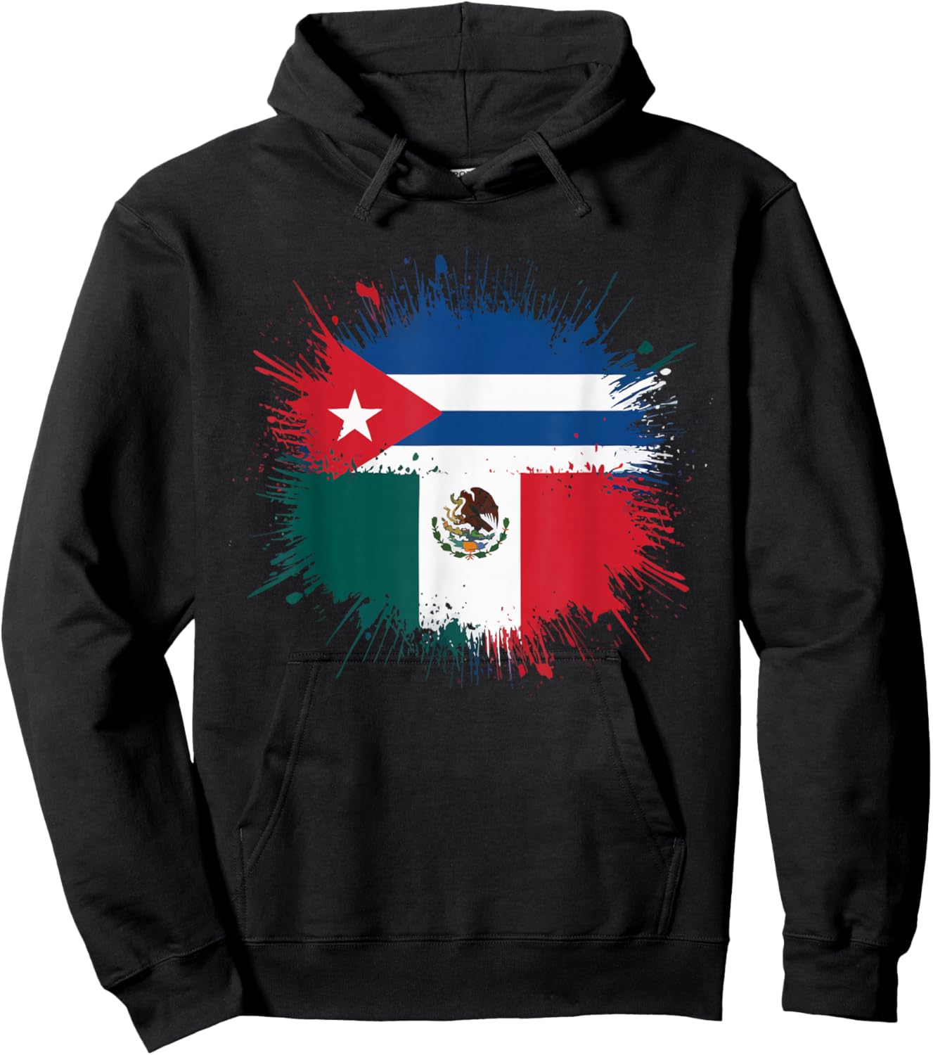 Half Cuban Half Mexican Country Mexico Flag Cuba Hoodie - Hoodie | Black