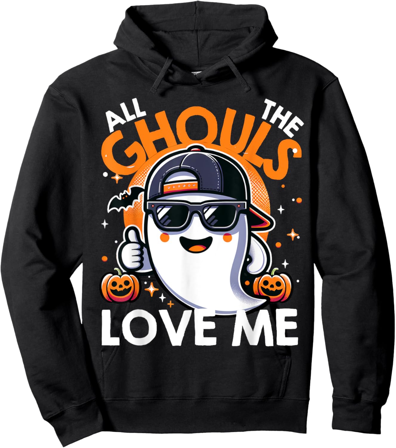 All The Ghouls Love Me Halloween Ghost Kids Boys Toddler Hoodie - Hoodie | Black