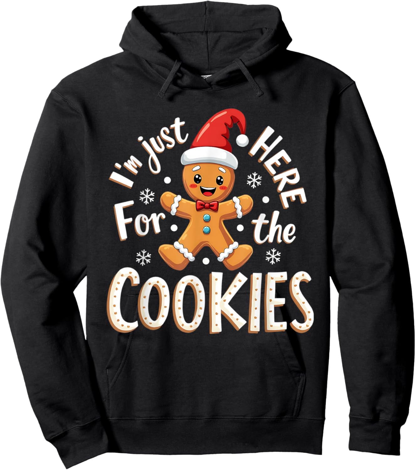 Christmas Baking Team I'm Just Here For The Cookies Funny Christmas Cookies Outfit -Adults Black XS Regular Small Short Sleeve Hoodie - Hoodie | Black