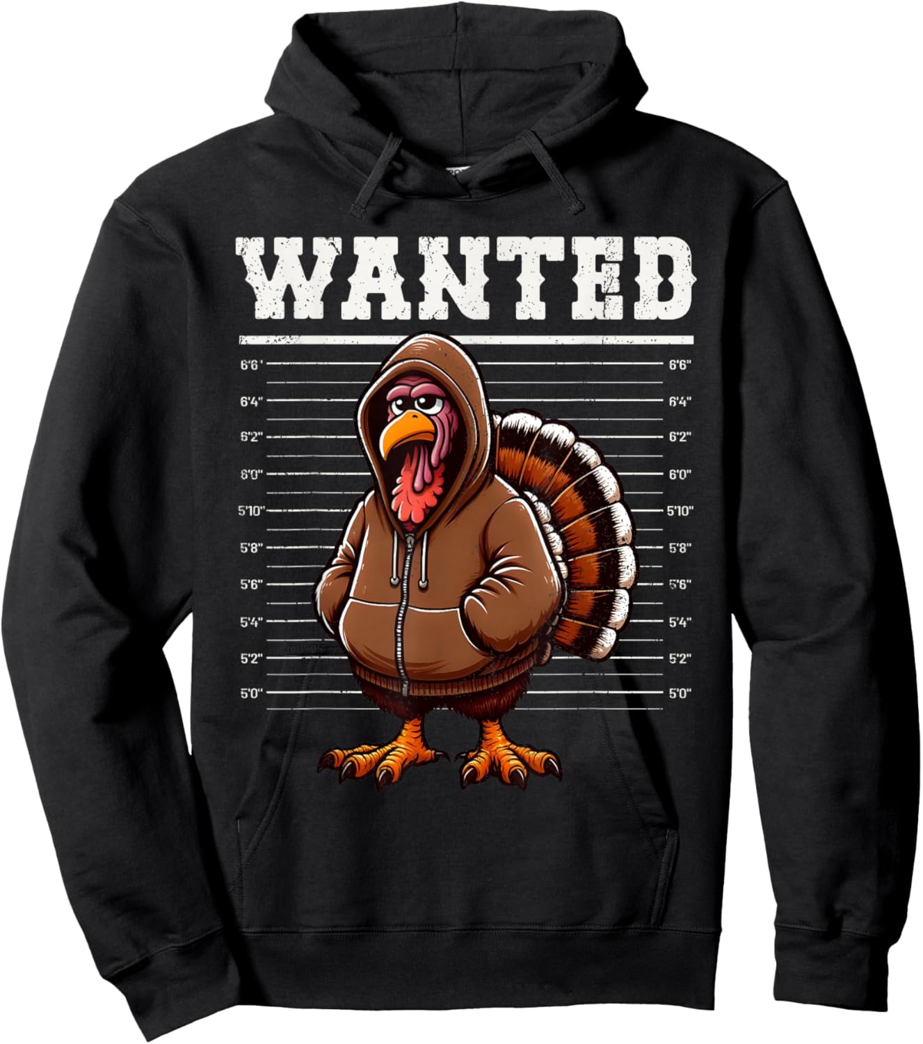 Wanted Turkey Hunting Funny Thanksgiving Men's Women's Hoodie - Hoodie | Black