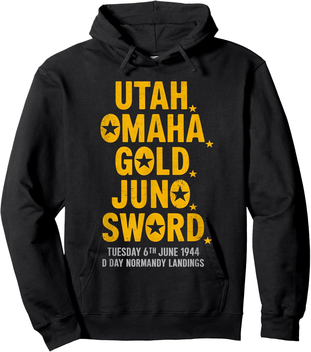 WW2 D Day Beaches World War 2 Army Hero Normandy Landings Hoodie - Hoodie | Black