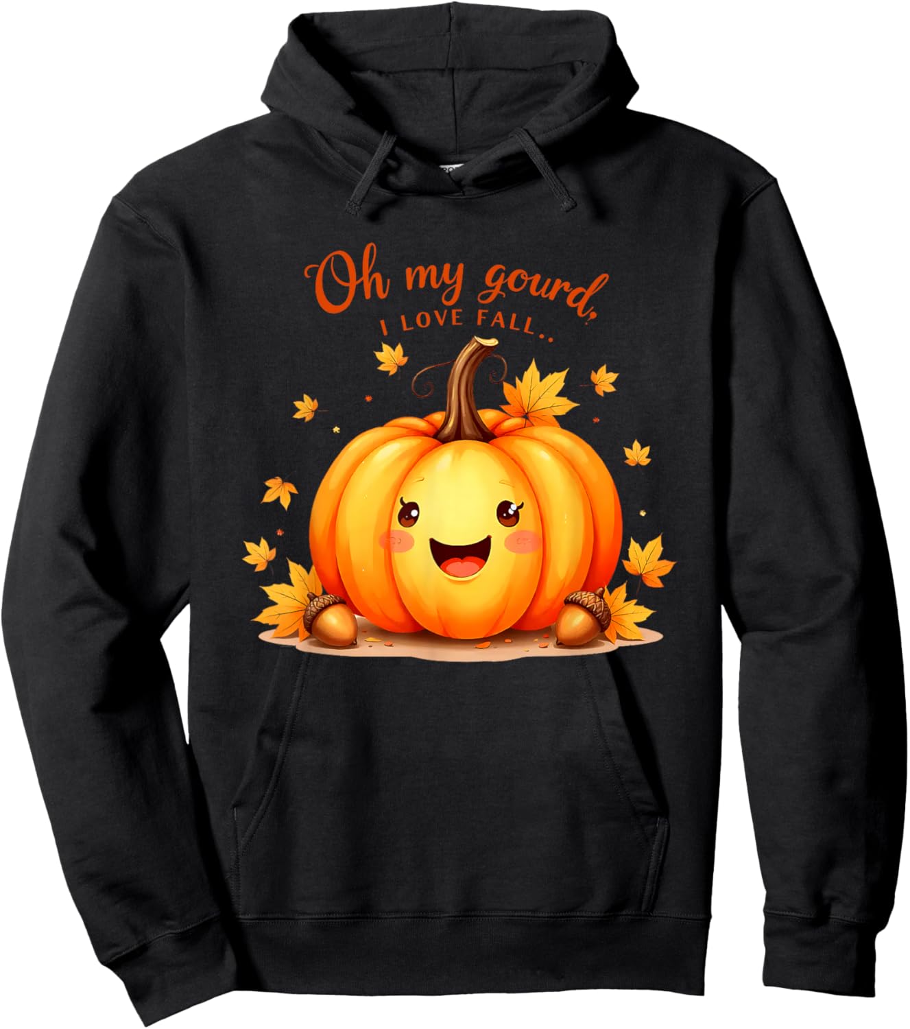 Oh My Gourd I Love Fall Pumpkin Hoodie - Hoodie | Black