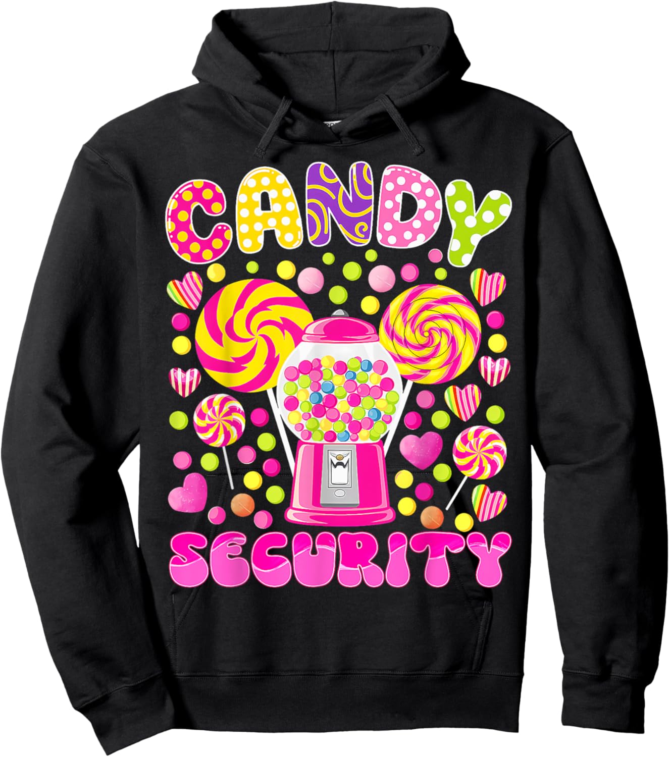 Candy Land Costume Women Candy Crew Funny Candy Security Hoodie - Hoodie | Black
