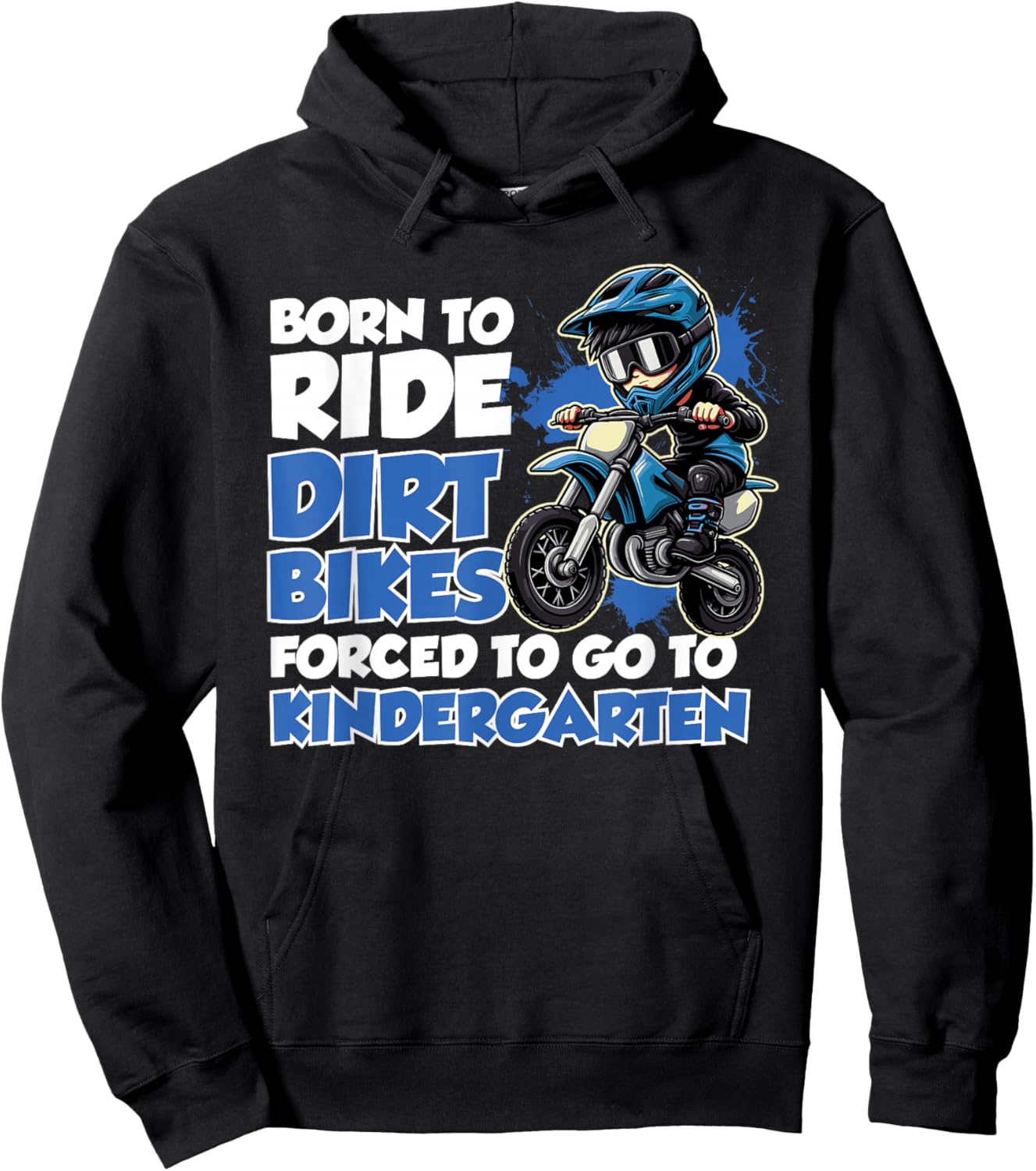 Kindergarten Back to School Dirt Bike Rider Biker Kids Boys Hoodie - Hoodie | Black