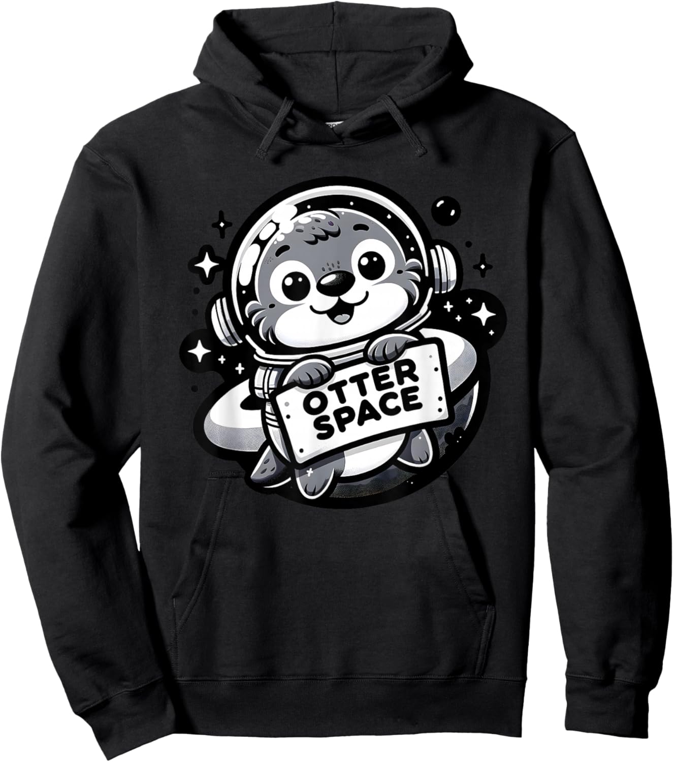Space Otter Astronaut Design For Kids And Adults Otter Hoodie - Hoodie | Black