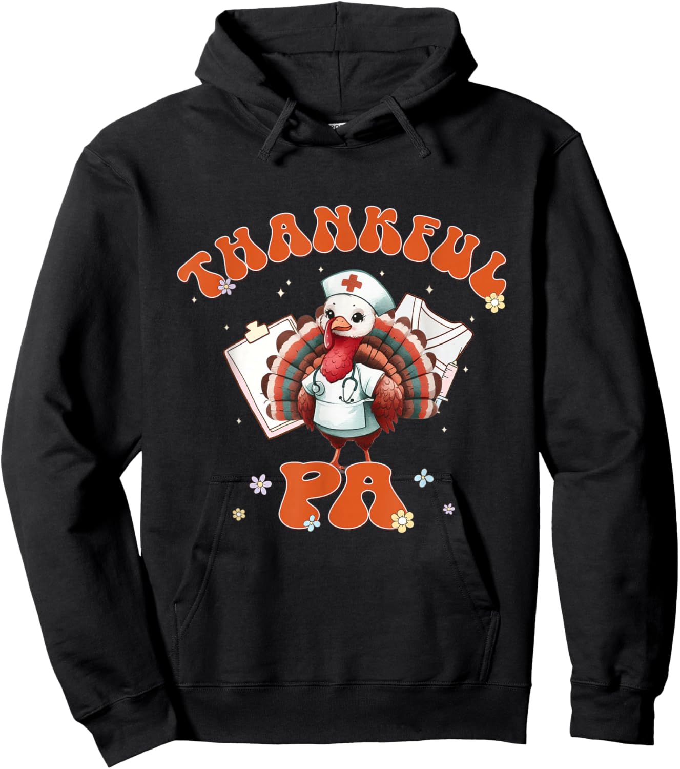 Thankful PA Physician Assistant Turkey Thanksgiving Women Hoodie - Hoodie | Black