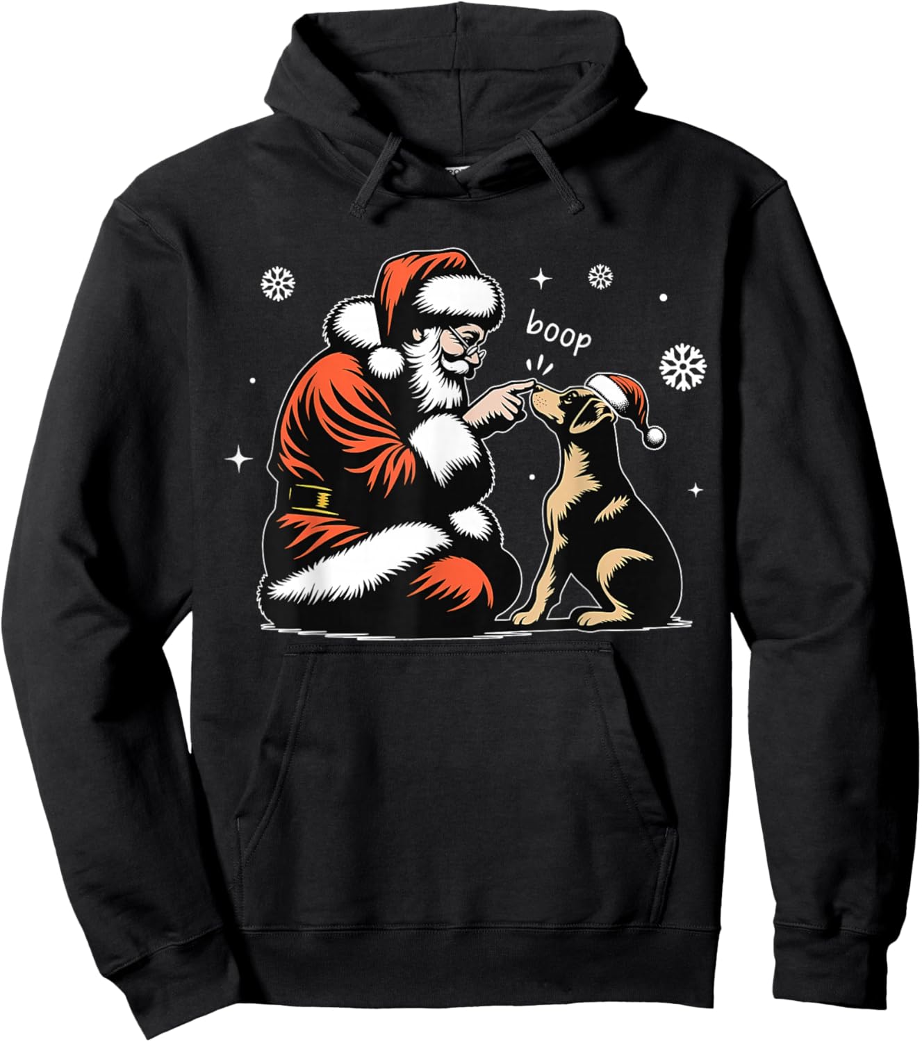 Santa Claus Boop Dog Christmas Pet Owner Xmas Dog Pajamas Hoodie - Hoodie | Black
