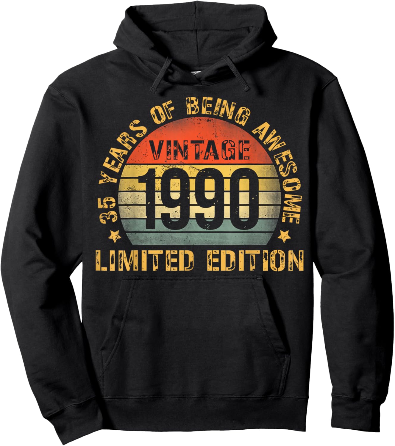 35 Year Birthday Decorations Men Gag 35yr 1990 35th Birthday Hoodie - Hoodie | Black
