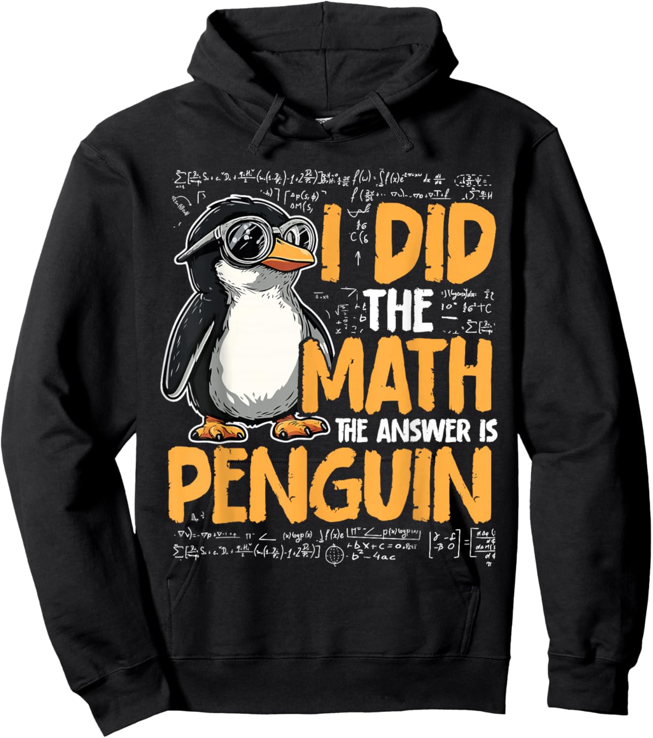 I Did The Math The Answer is Penguin Funny Math Teacher Kid Hoodie - Hoodie | Black