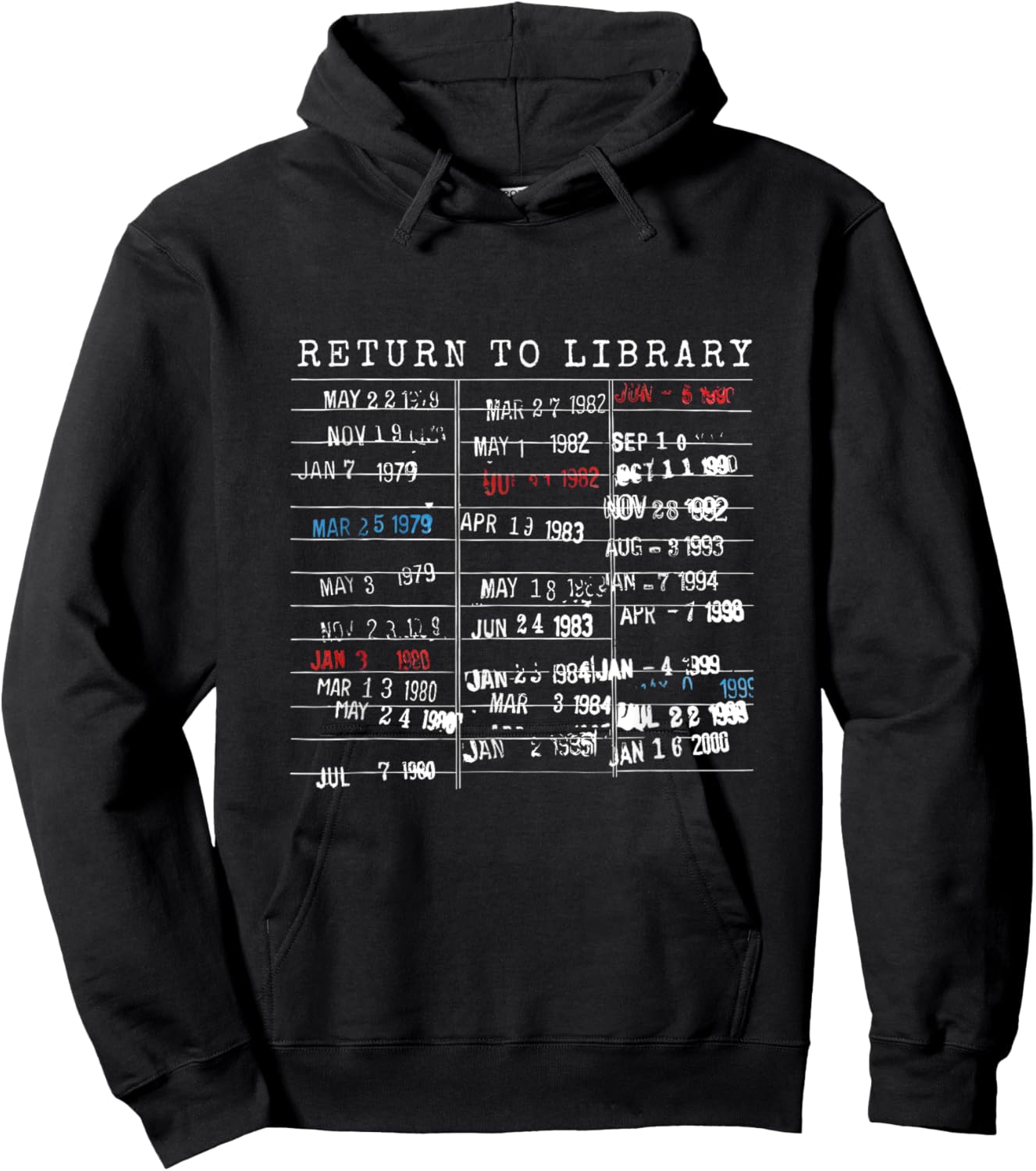 Return To Library Book Lover Library Card Book Due Date Hoodie - Hoodie | Black