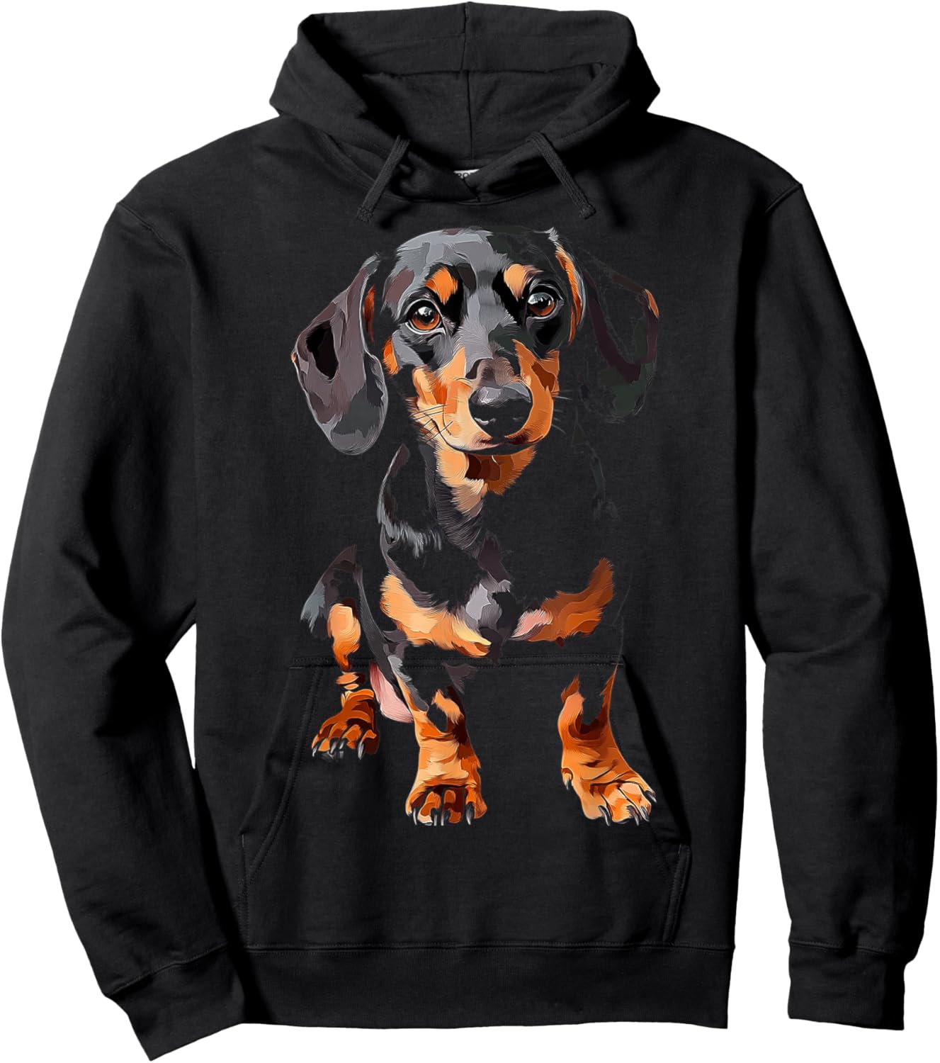 Dachshund Dog Motif Pet Art Dachshund Men Women Kids Hoodie - Hoodie | Black
