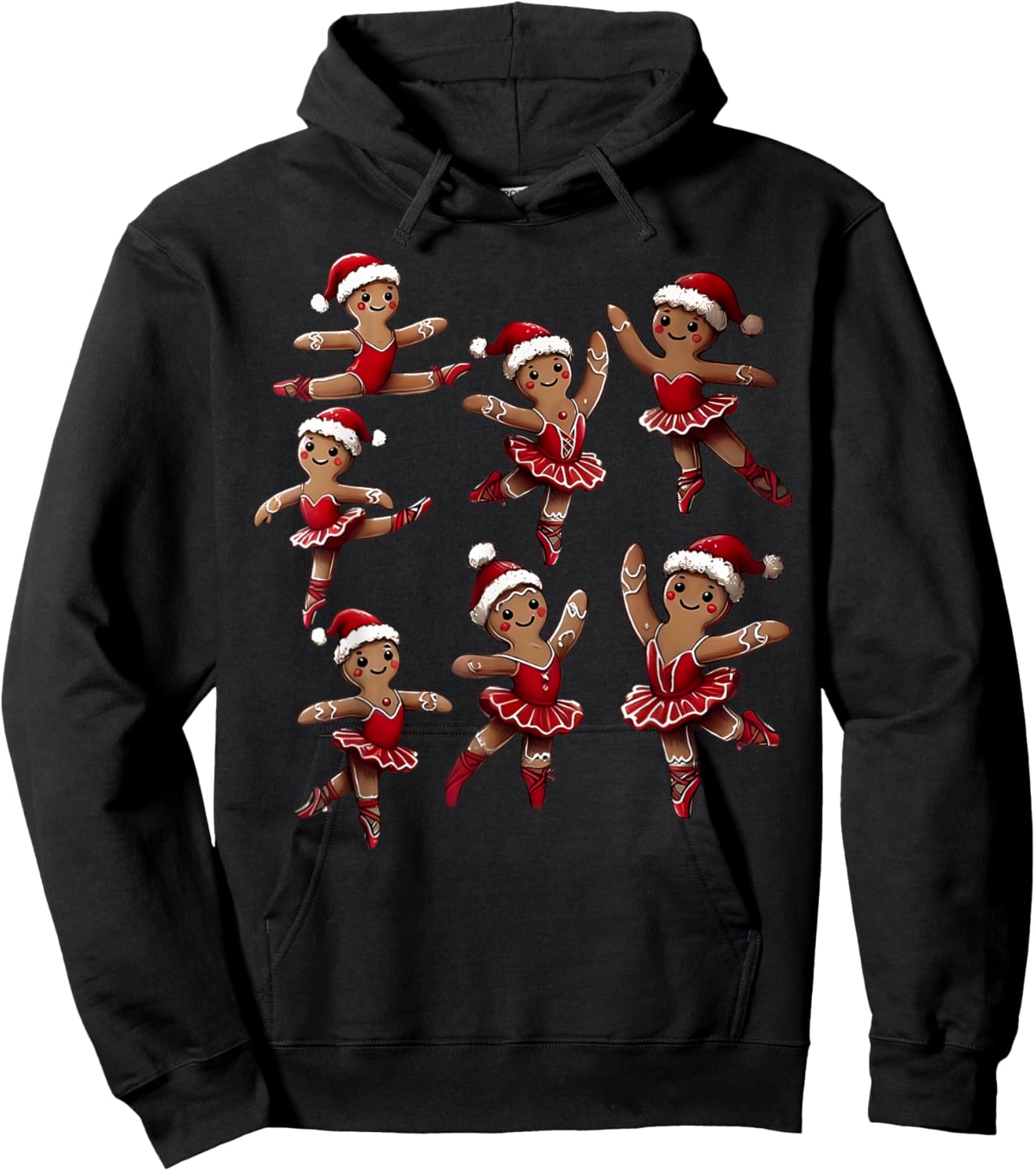 Ballet Gingerbread Ballet Dancer Dance Teacher Christmas Hoodie - Hoodie | Black