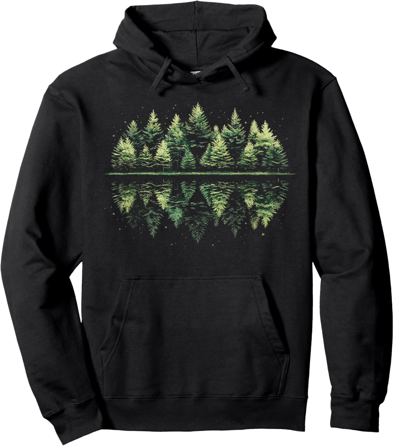 Nature Reflection Forest Trees Outdoor Wildlife Hoodie - Hoodie | Black