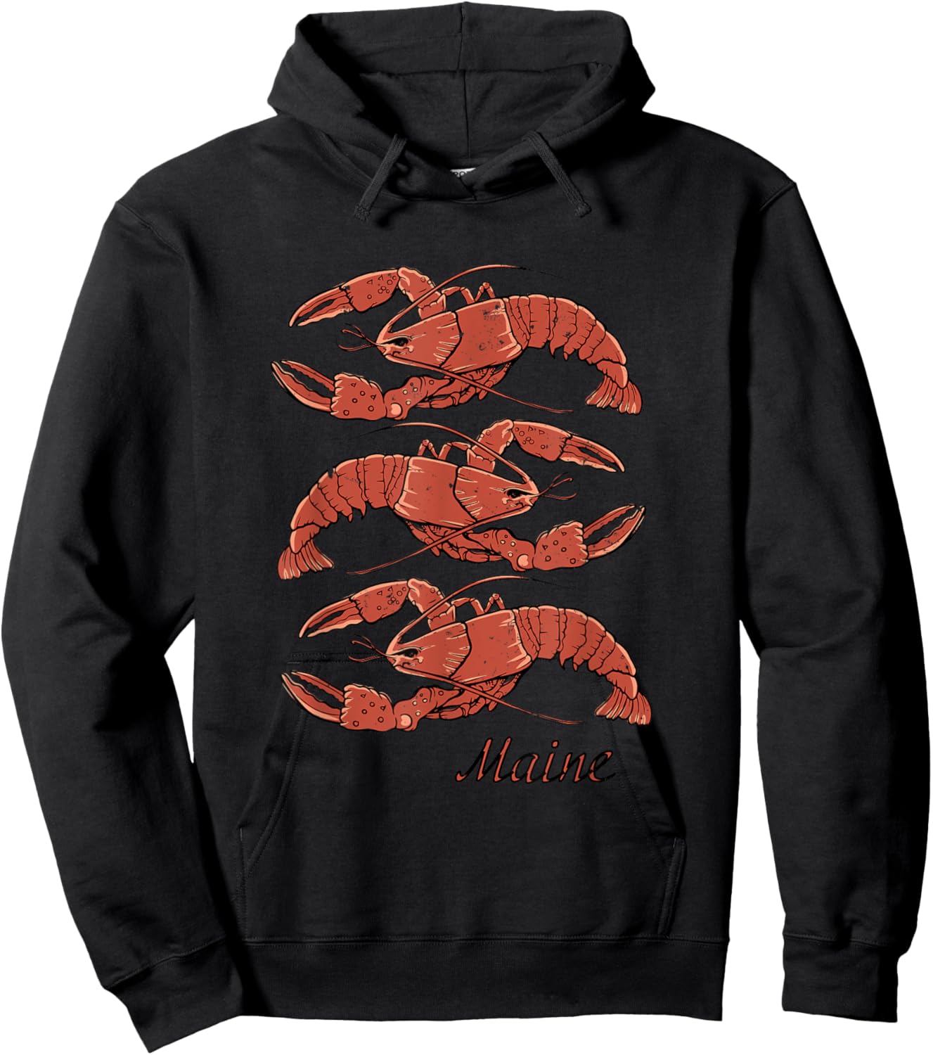 Maine Lobster Vintage Style Hoodie - Hoodie | Black