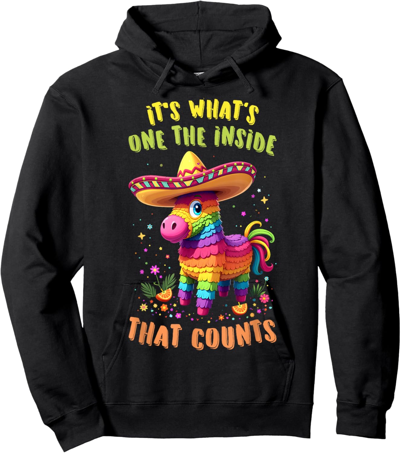 It's What On The Inside That Counts Mexican Alpaca Pinata Hoodie - Hoodie | Black