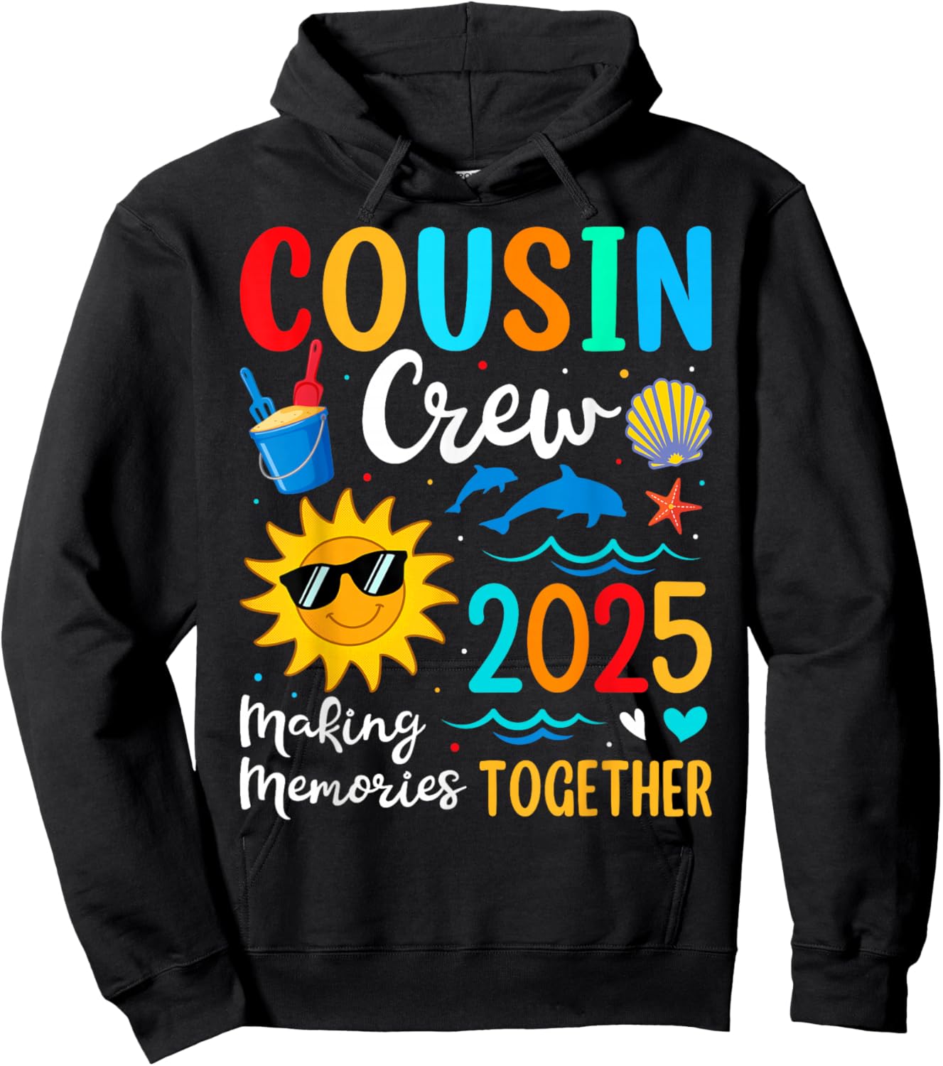 Cousin crew 2025 Summer Vacation Beach Family Trips Matching Hoodie - Hoodie | Black