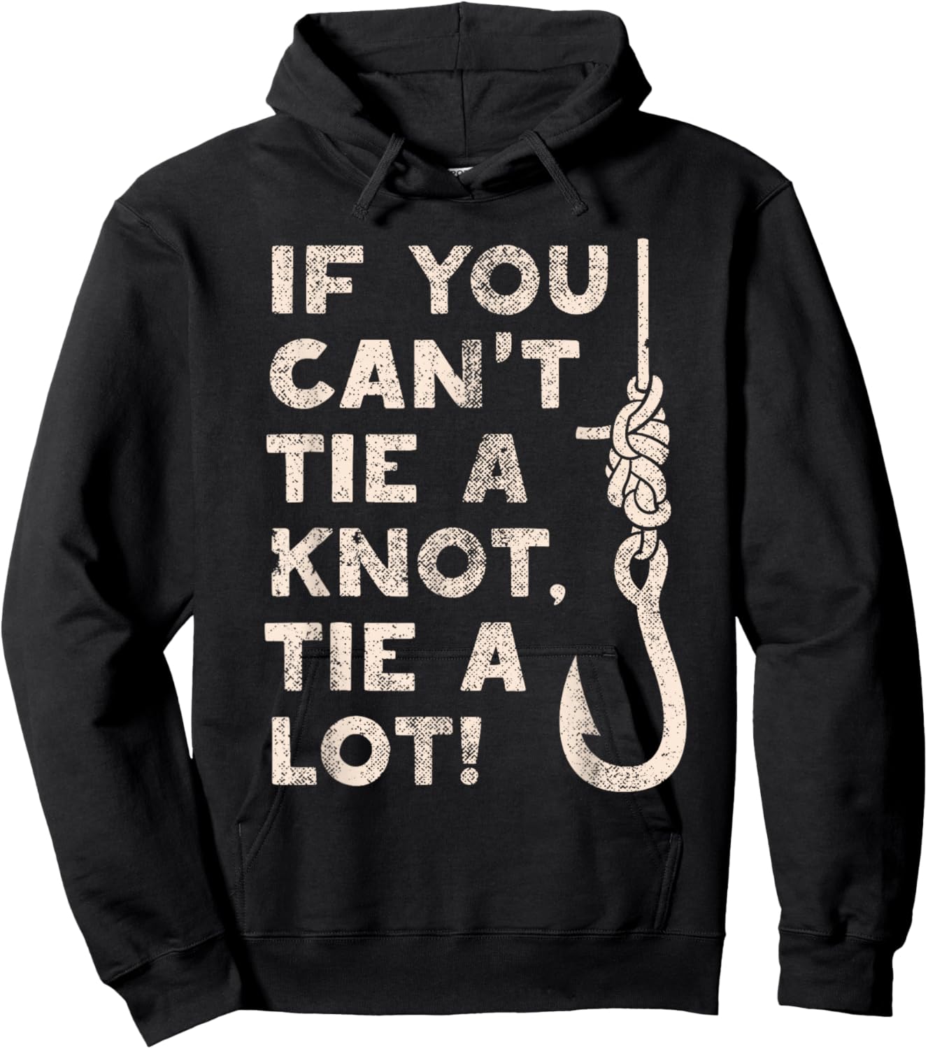 Fishing Humor Knot Tying Grandpa Dad Joke Funny Fisherman Hoodie - Hoodie | Black