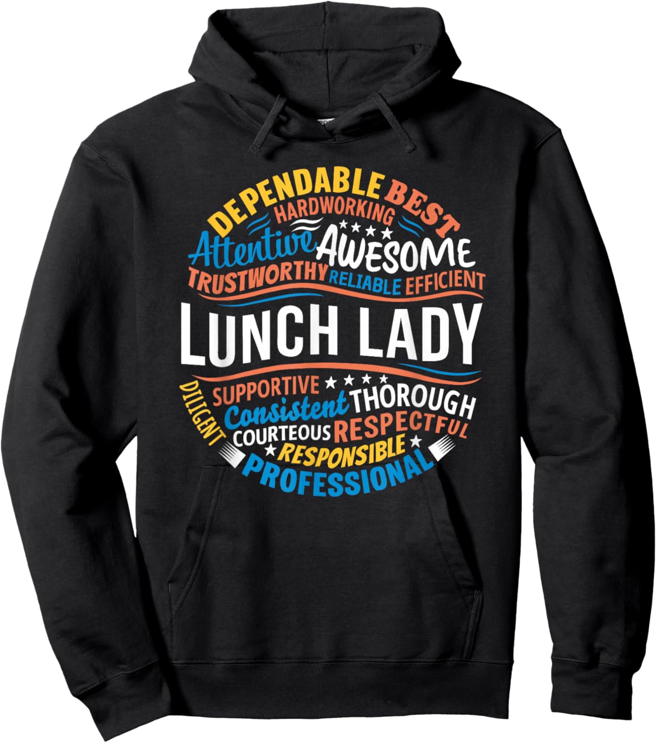 Lunch Lady Shirt Funny Appreciation Week Gift Hoodie - Hoodie | Black