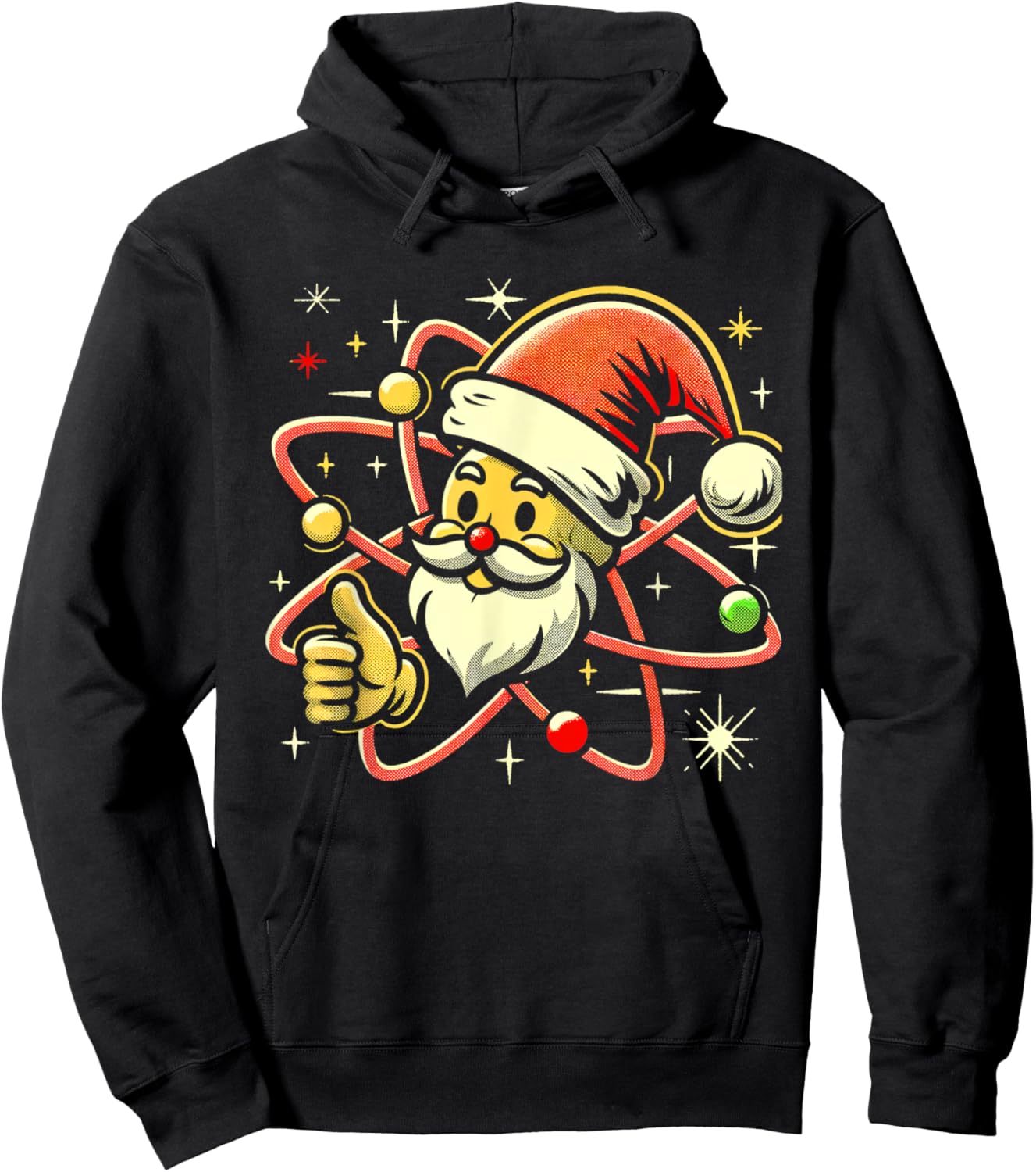 Santa Atom Christmas Thumbs Up Radiation Nuclear Fallout Hoodie - Hoodie | Black
