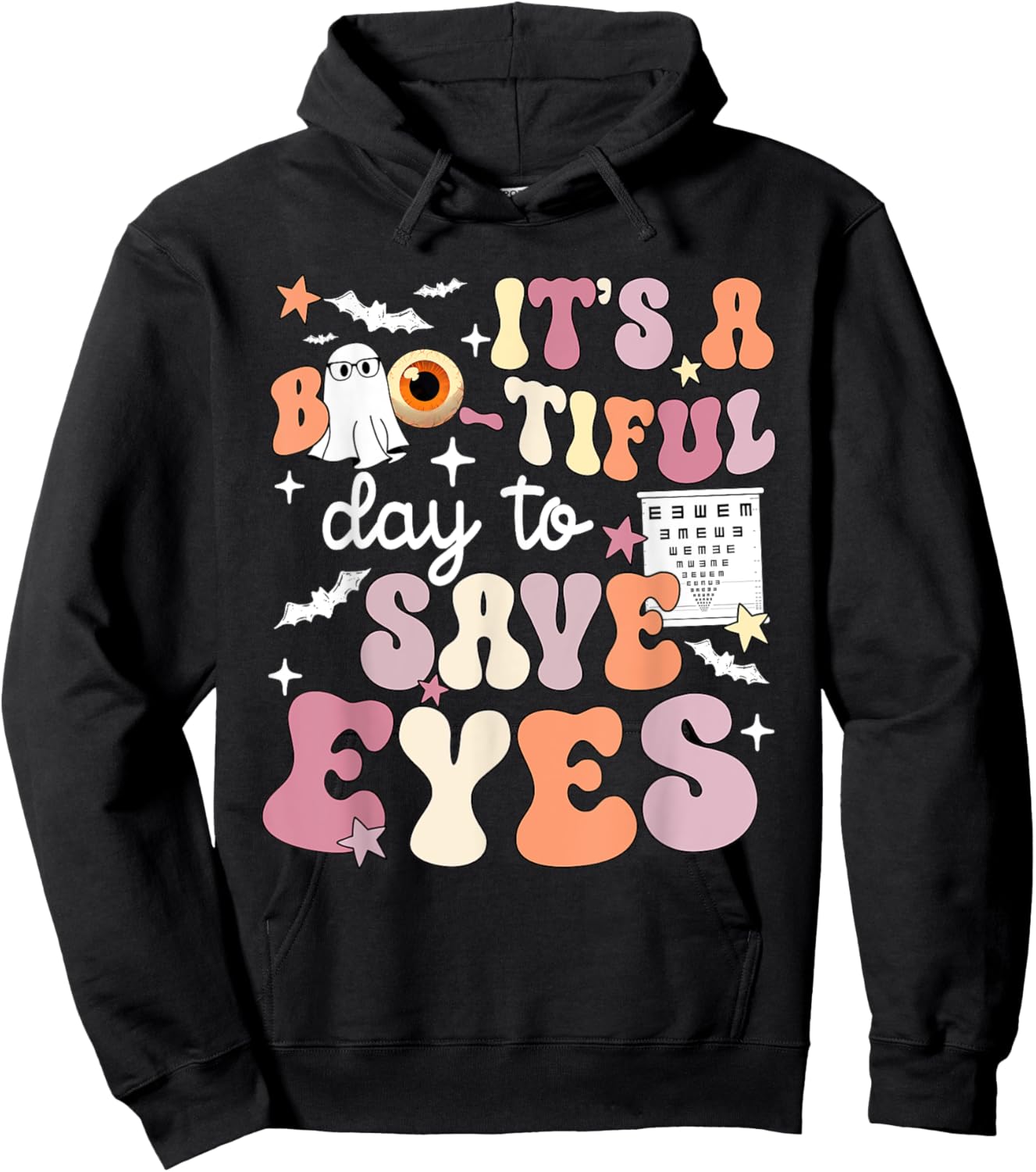 It's A Bootiful Day To Save Eyes Halloween Optometrist Eye Hoodie - Hoodie | Black