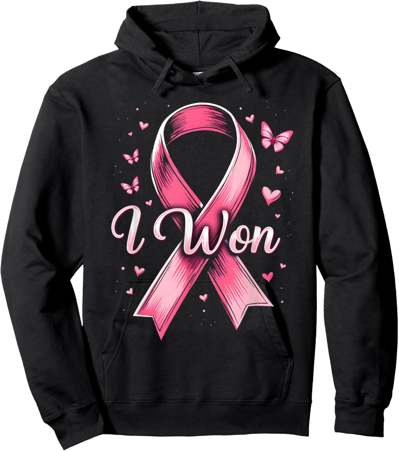 I Won Breast Cancer Awareness Breast Cancer Survivor Women Hoodie - Hoodie | Black