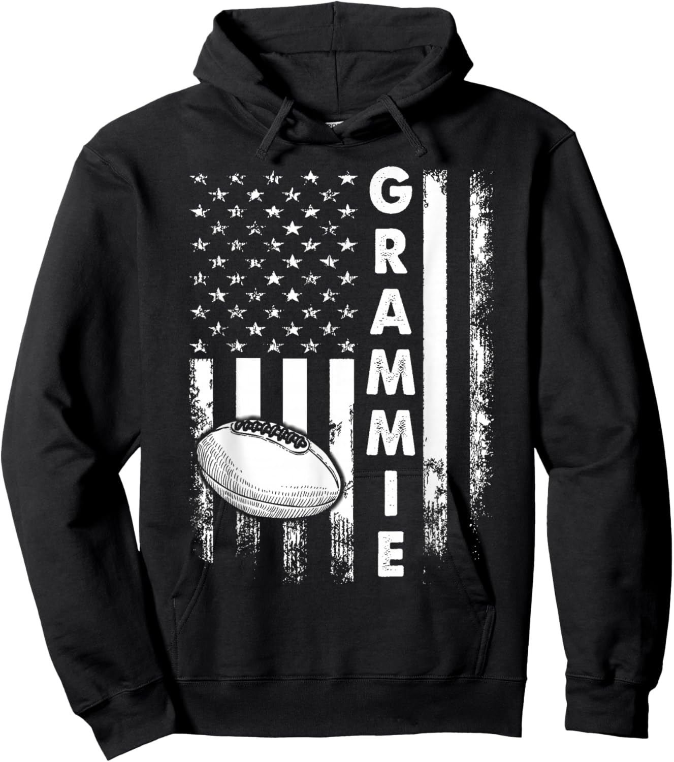 Football Grammie Sports Player America Flag Men Women Xmas Hoodie - Hoodie | Black