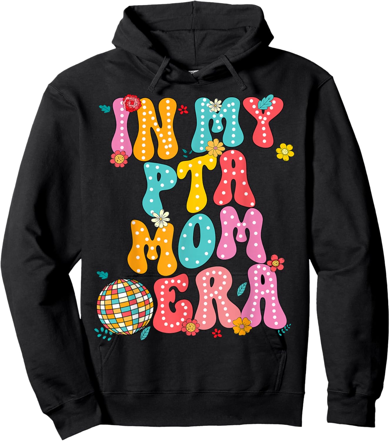 In My PTA Mom Era Parent Organization Team Teacher Retro Hoodie - Hoodie | Black