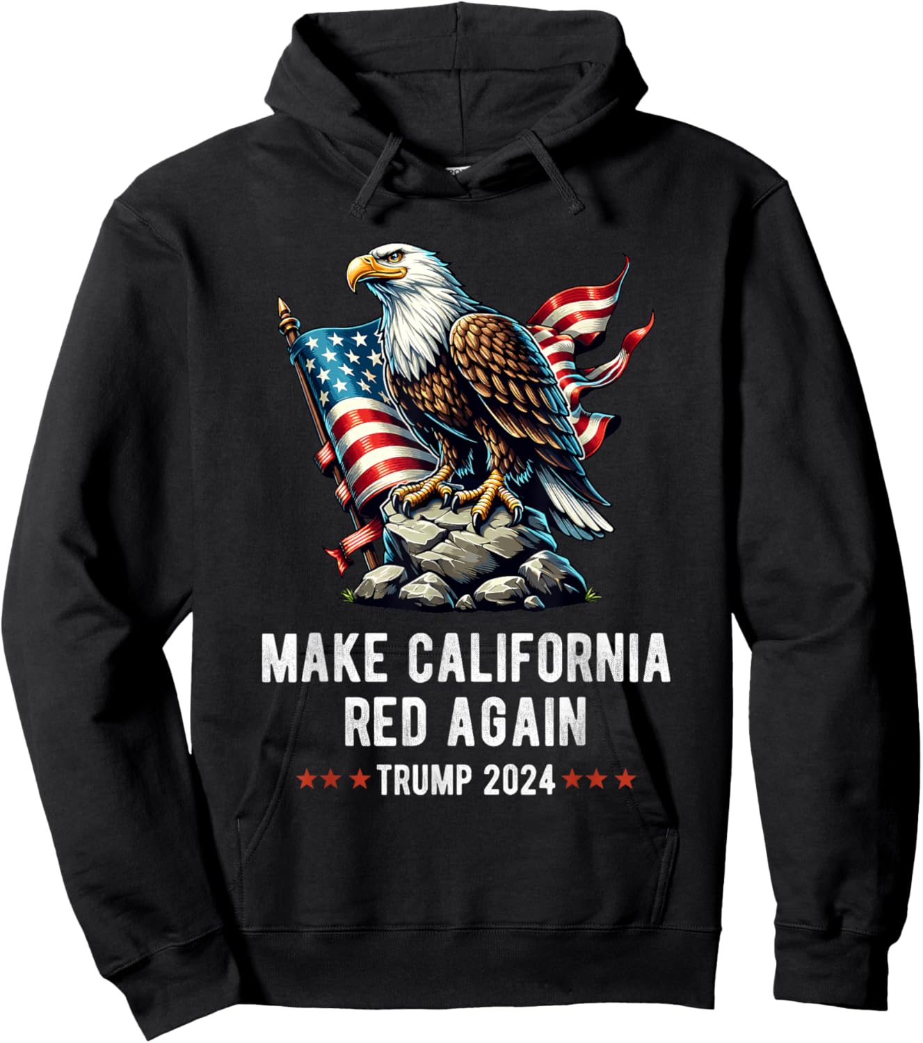 Make California Red Again Eagle Trump 2024 Hoodie - Hoodie | Black