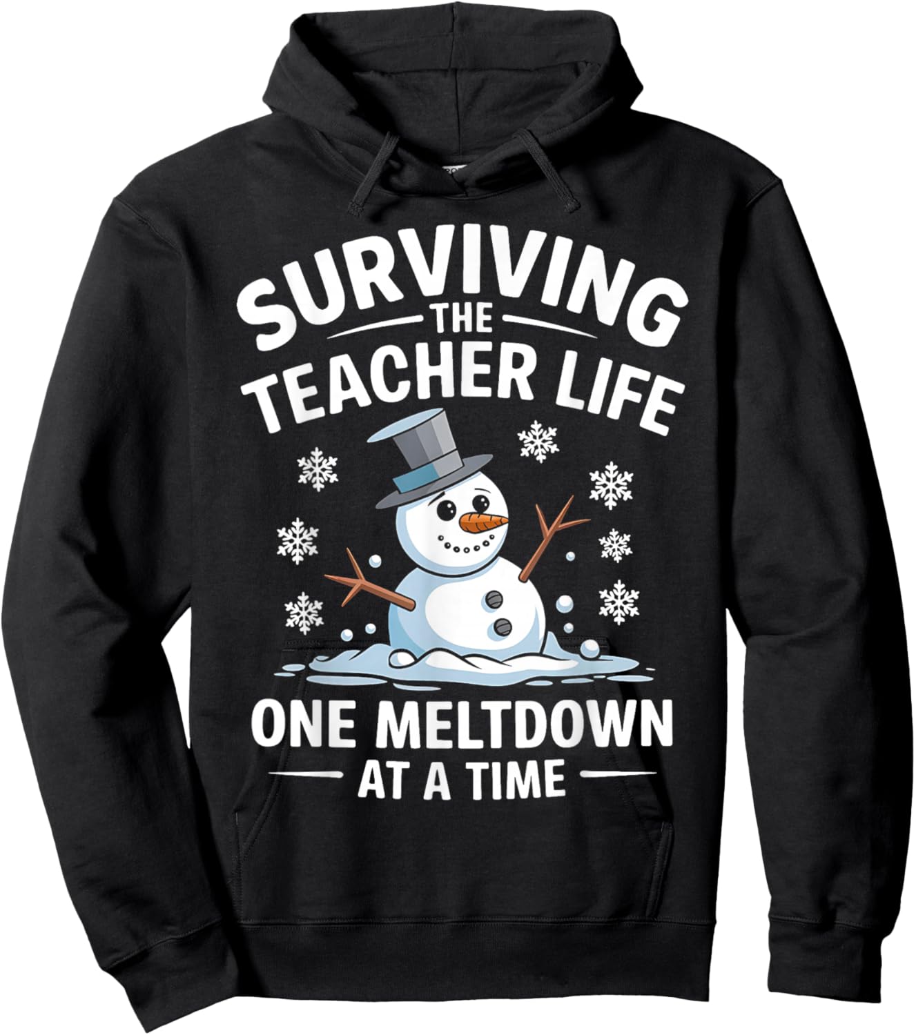 Surviving The Teacher Life One Meltdown At A Time Xmas Women Hoodie - Hoodie | Black