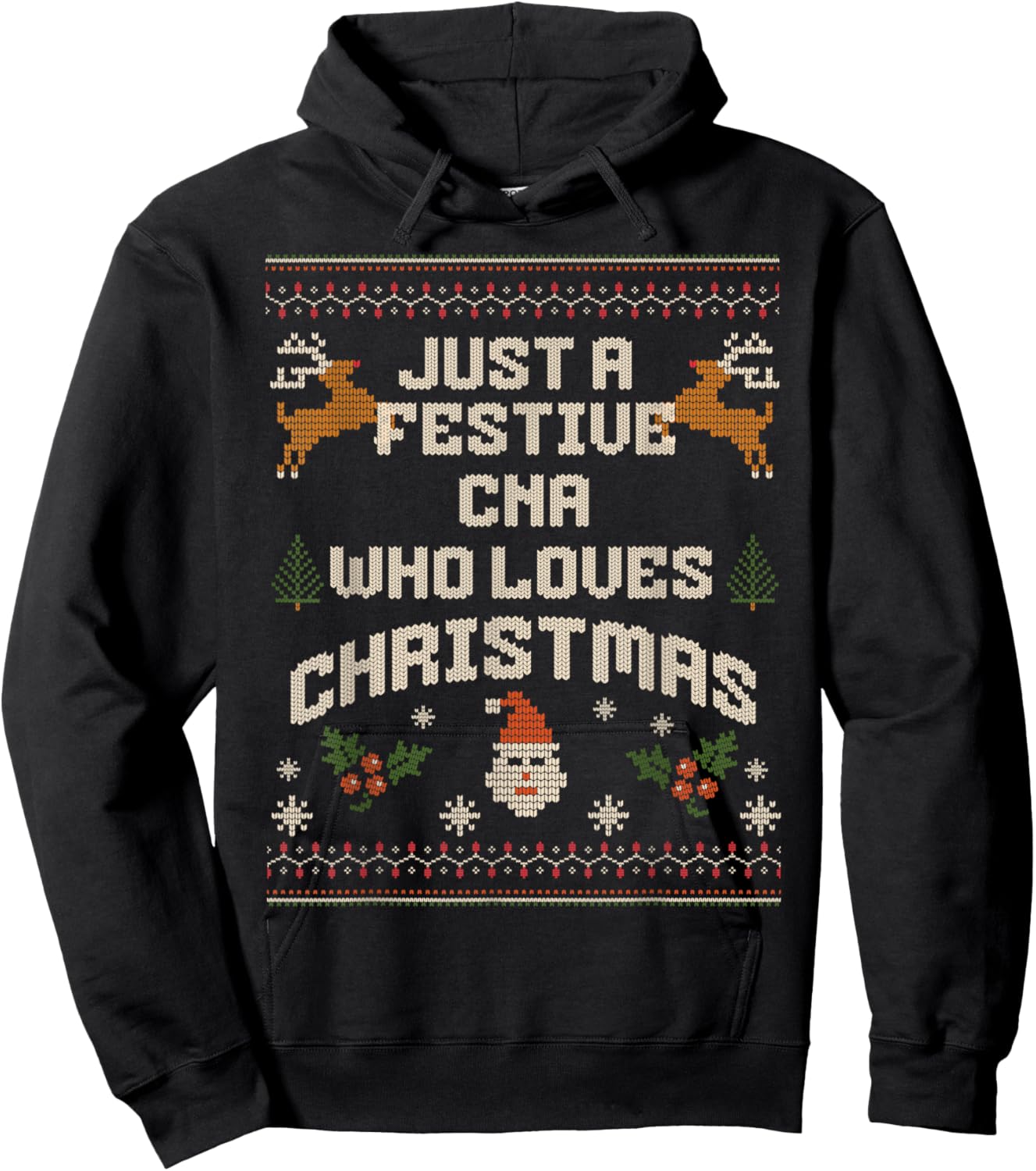 Just a CNA Who Loves Christmas Ugly Holiday Nurse Quote Hoodie - Hoodie | Black