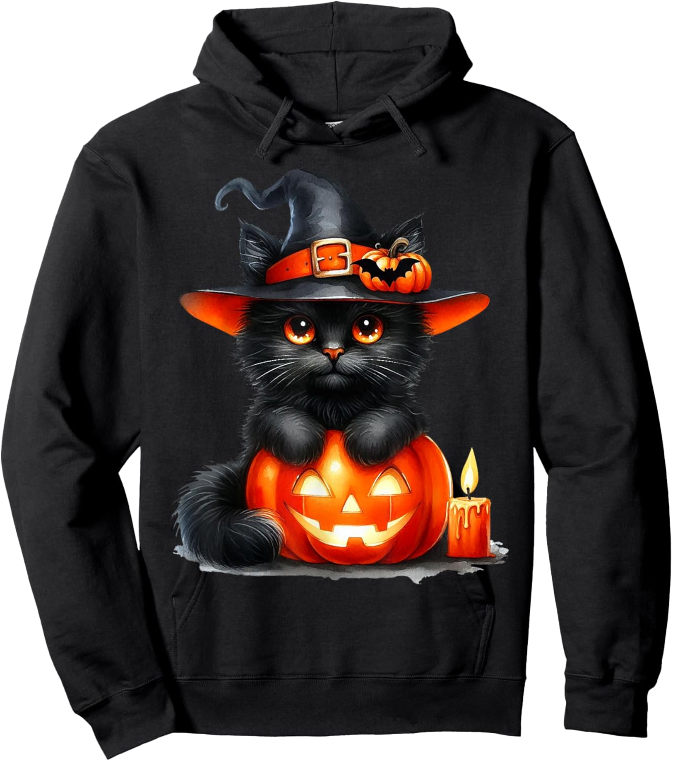 Funny Cat Pumpkin Halloween Black Cat Lover Cat Mom Cat Dad Hoodie - Hoodie | Black
