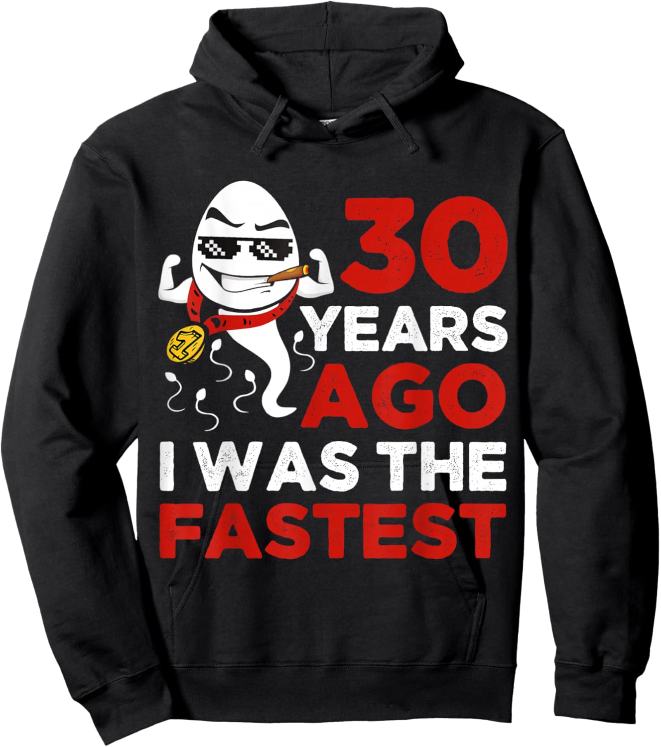 Funny 30th Birthday 30 Years Ago I Was The Fastest Him Hoodie - Hoodie | Black