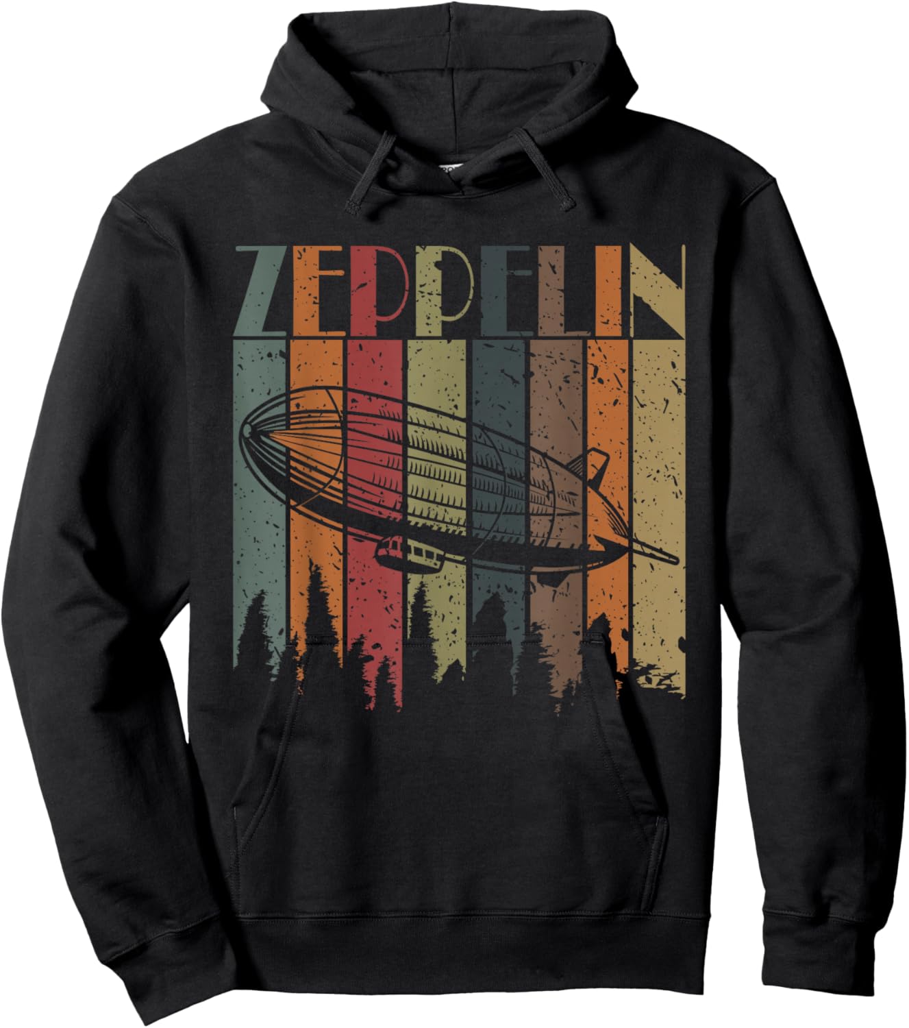 Vintage Zeppelin Funny Sunset Airship Pilot Dirigible Lovers Hoodie - Hoodie | Black