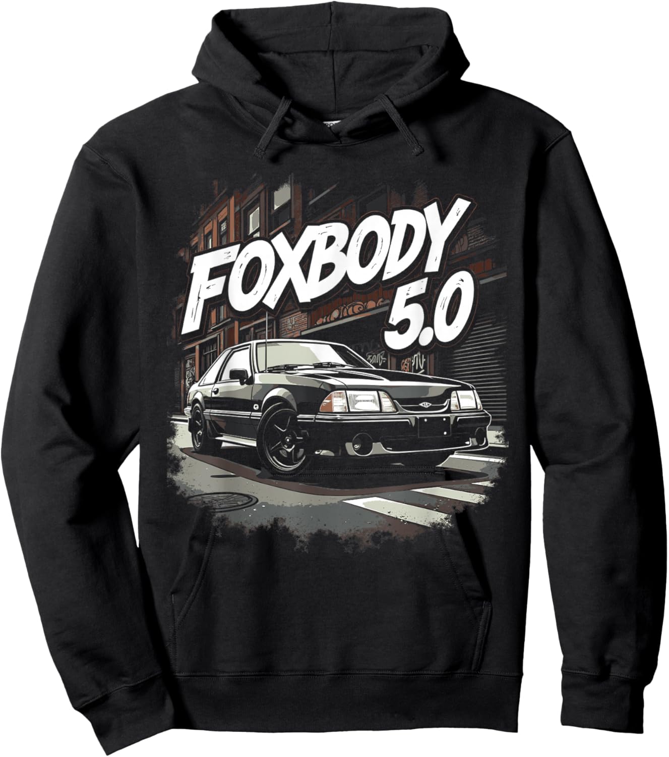 Foxbody, Foxbody 5.0 American Muscle, Foxbody Street Scene Hoodie - Hoodie | Black