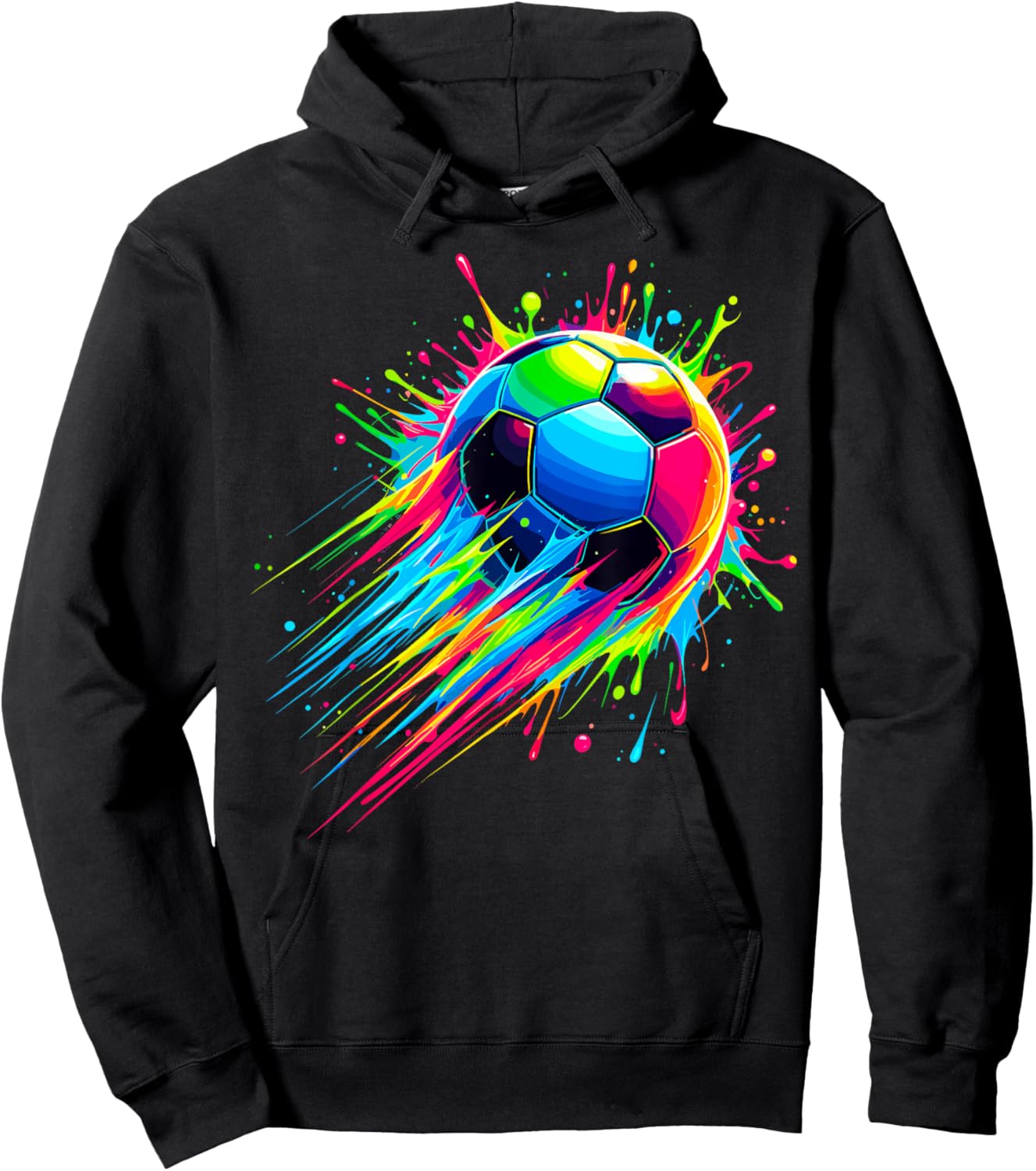 Soccer Tie Dye Colorful Soccer Ball Hoodie - Hoodie | Black