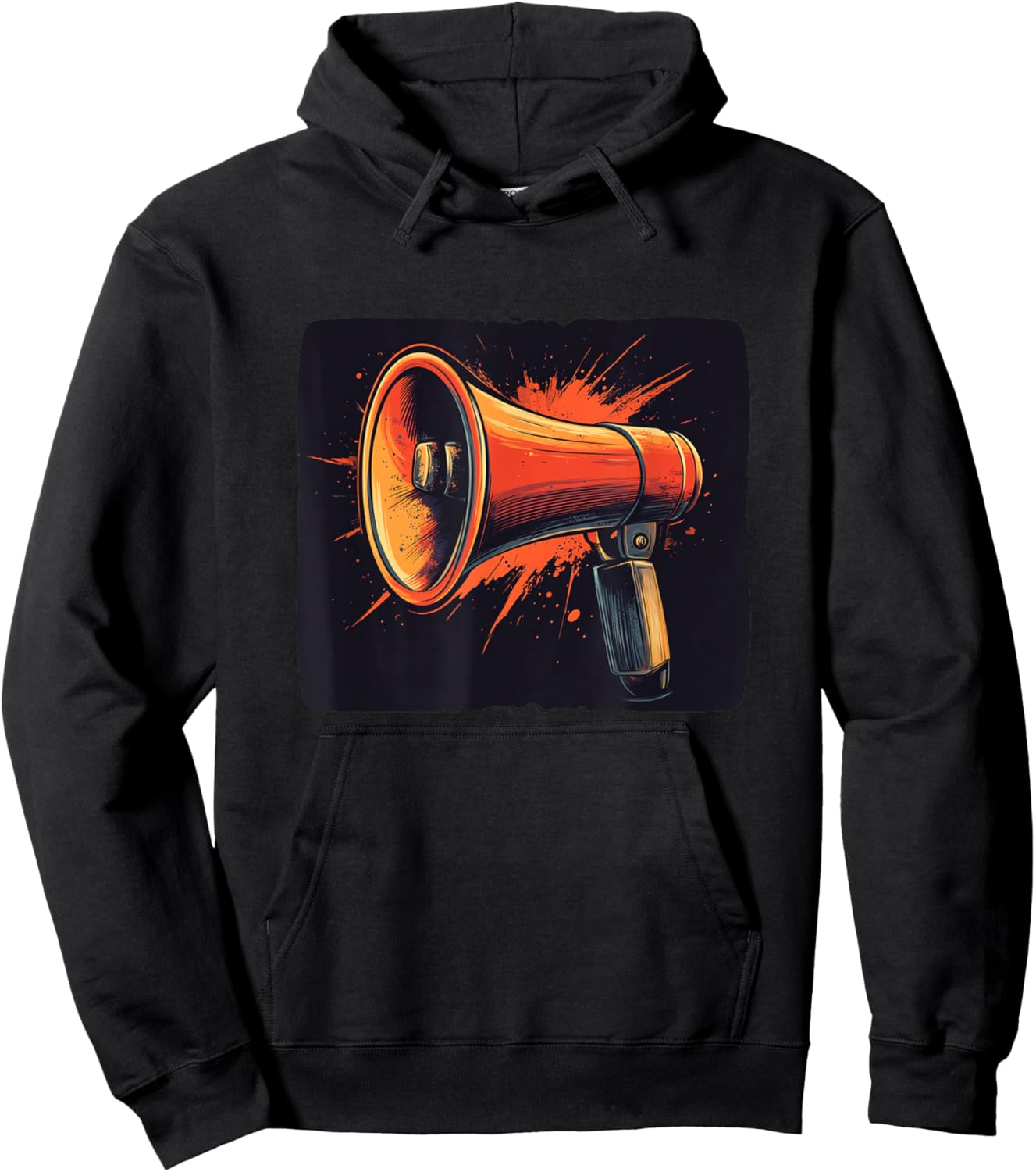 Shout It Out Loud with a Colorful Megaphone Hoodie - Hoodie | Black