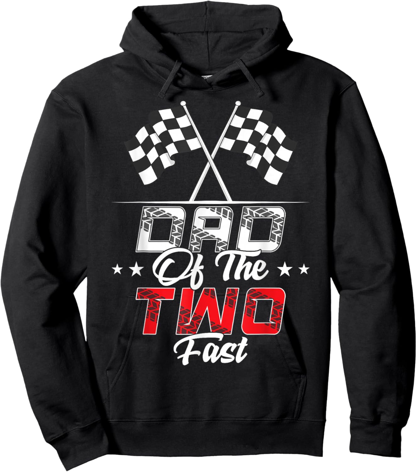 Dad Of The Two Fast Second Birthday Racing Car Family Hoodie - Hoodie | Black