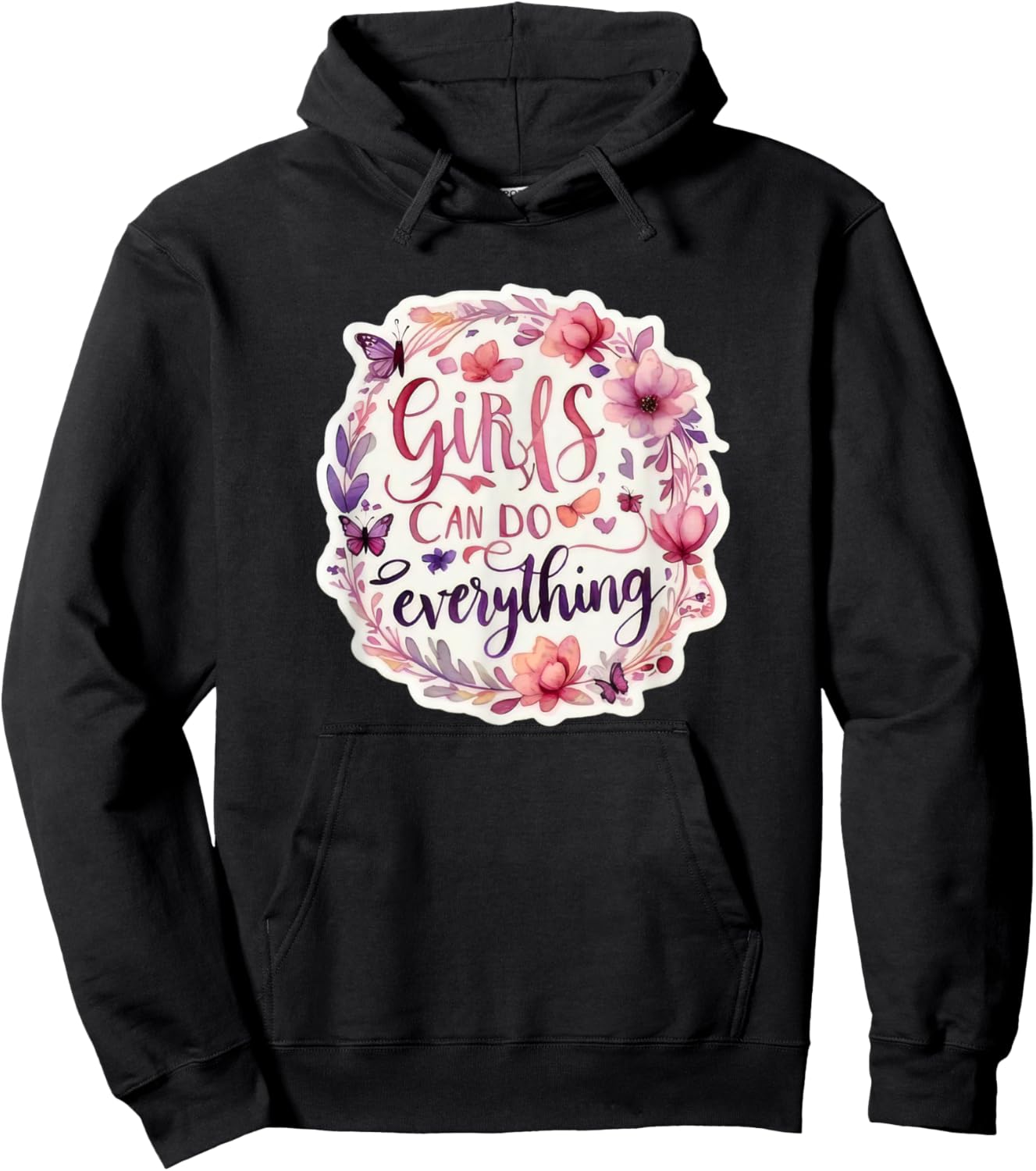 Girls can do everything fun positive message GIRL POWER Hoodie - Hoodie | Black