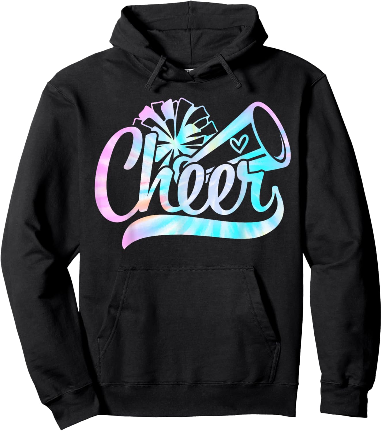 Tie Dye Cheer Cheerleading for Cheerleader Squad Girl BFF Hoodie - Hoodie | Black