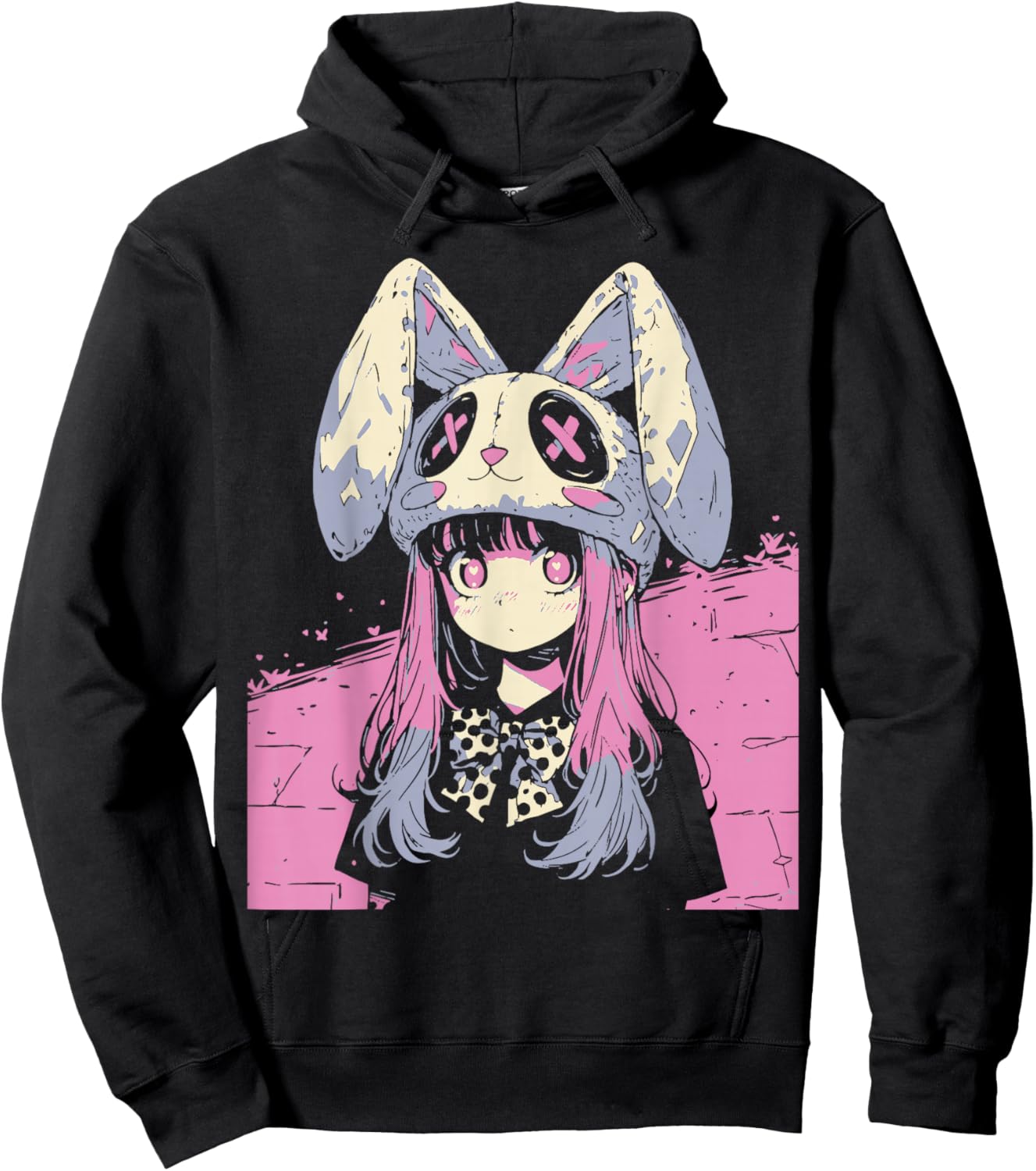 Horror Anime Manga Bunny Japan Japanese Creepy Kawaii Goth Hoodie - Hoodie | Black