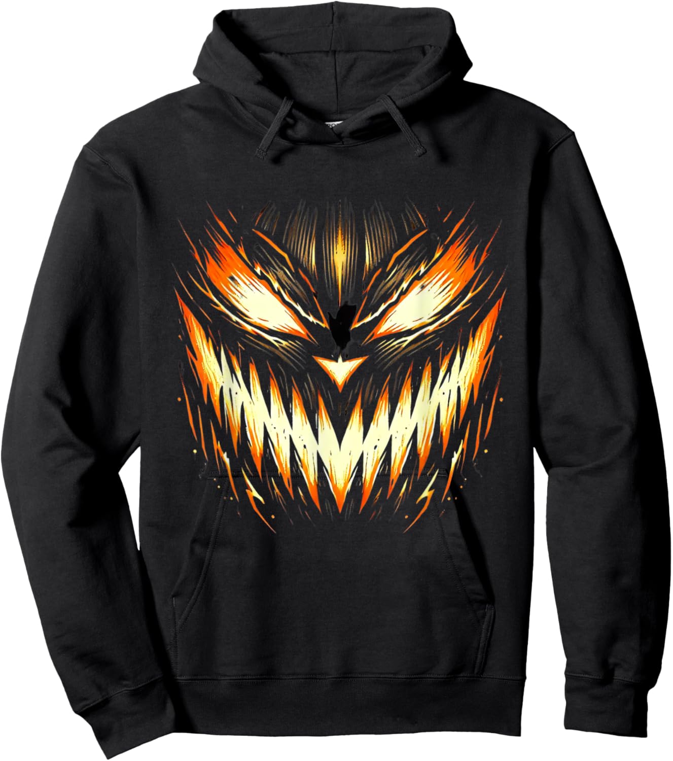 Scary Jack O Lantern Face Carved Pumpkin Halloween Costume Hoodie - Hoodie | Black