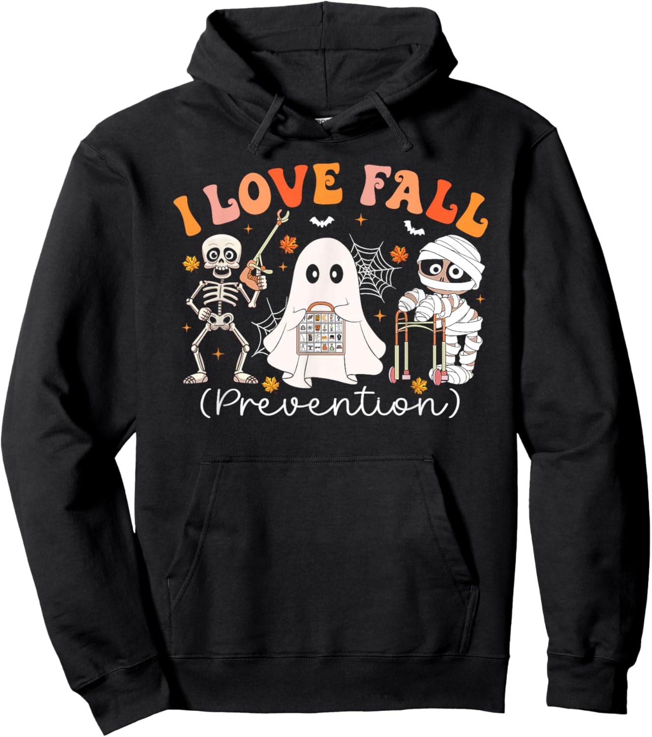 Groovy I Love Fall Prevention Physical Therapy Nurses Autumn Hoodie - Hoodie | Black