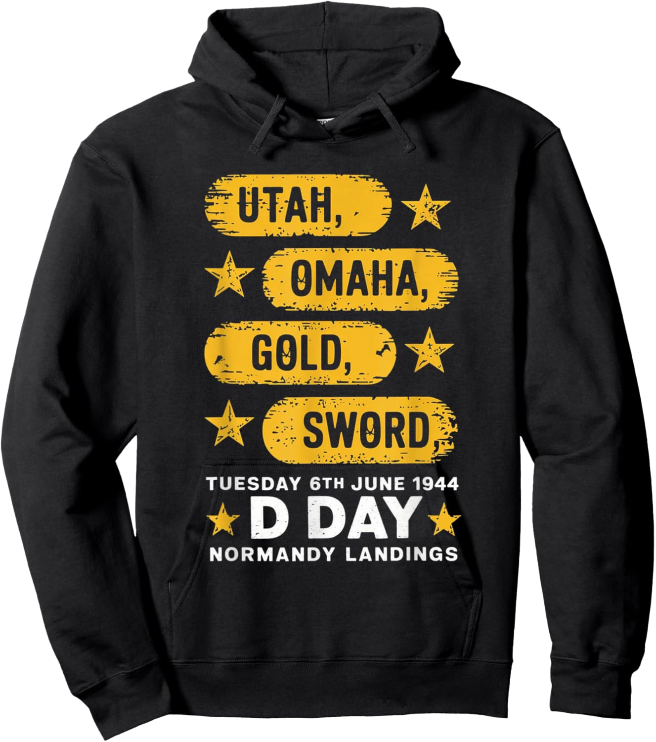 WW2 D Day Beaches World War 2 Army Hero Normandy Landings Hoodie - Hoodie | Black