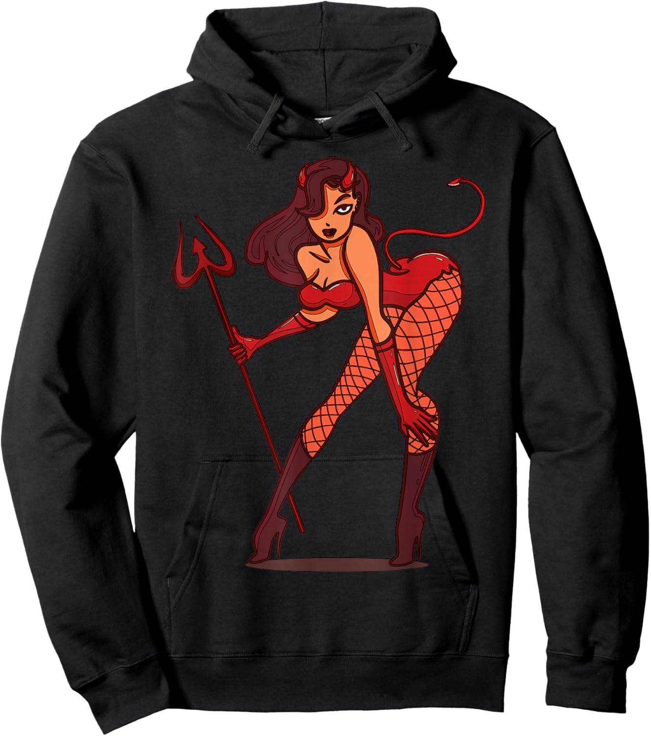 Devil Sexy Lady Character Design For Adults Hoodie - Hoodie | Black